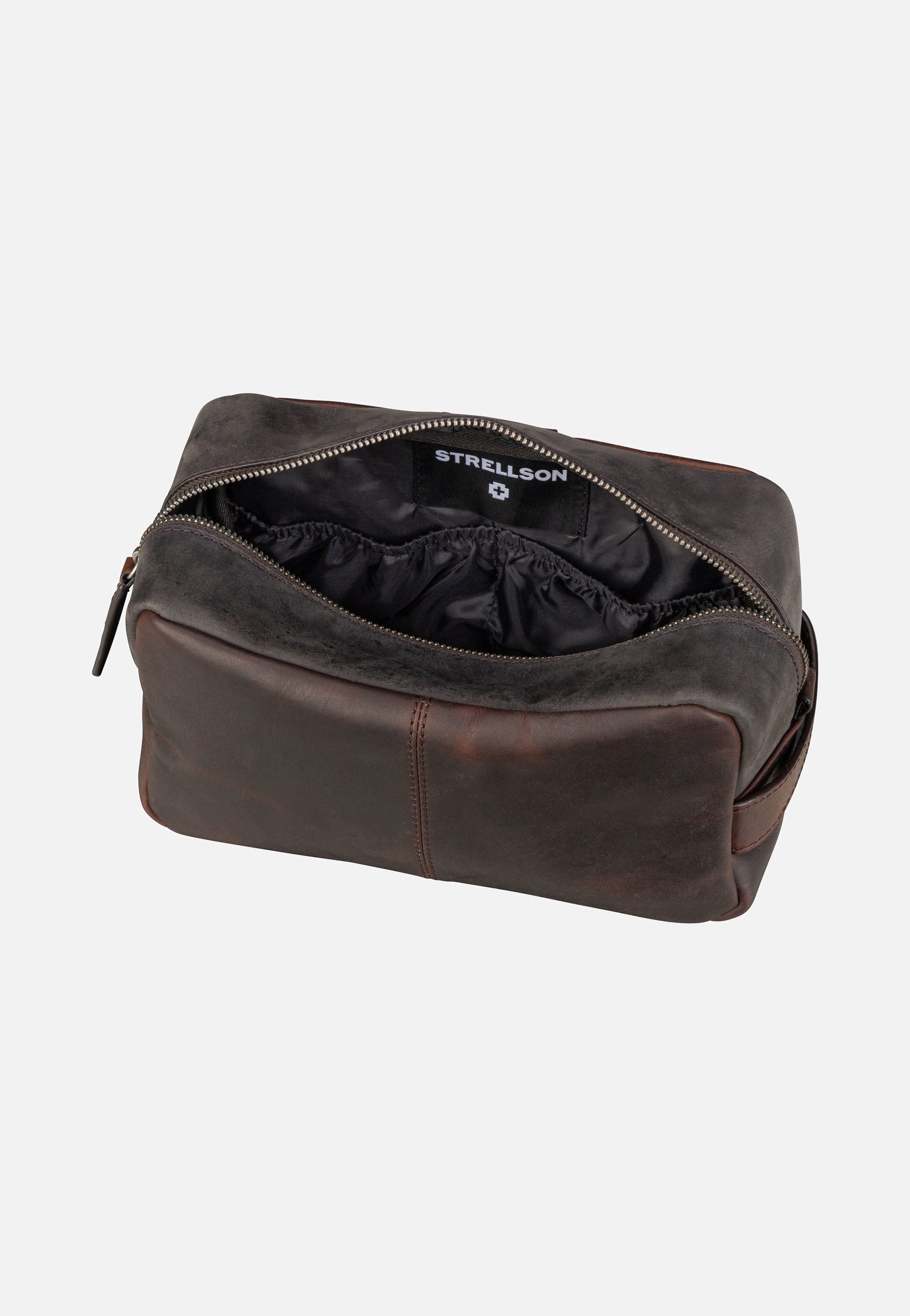 Strellson - Brick Lane Dick Washbag SHZ Dark Brown - Toiletry Bag | Men-Image