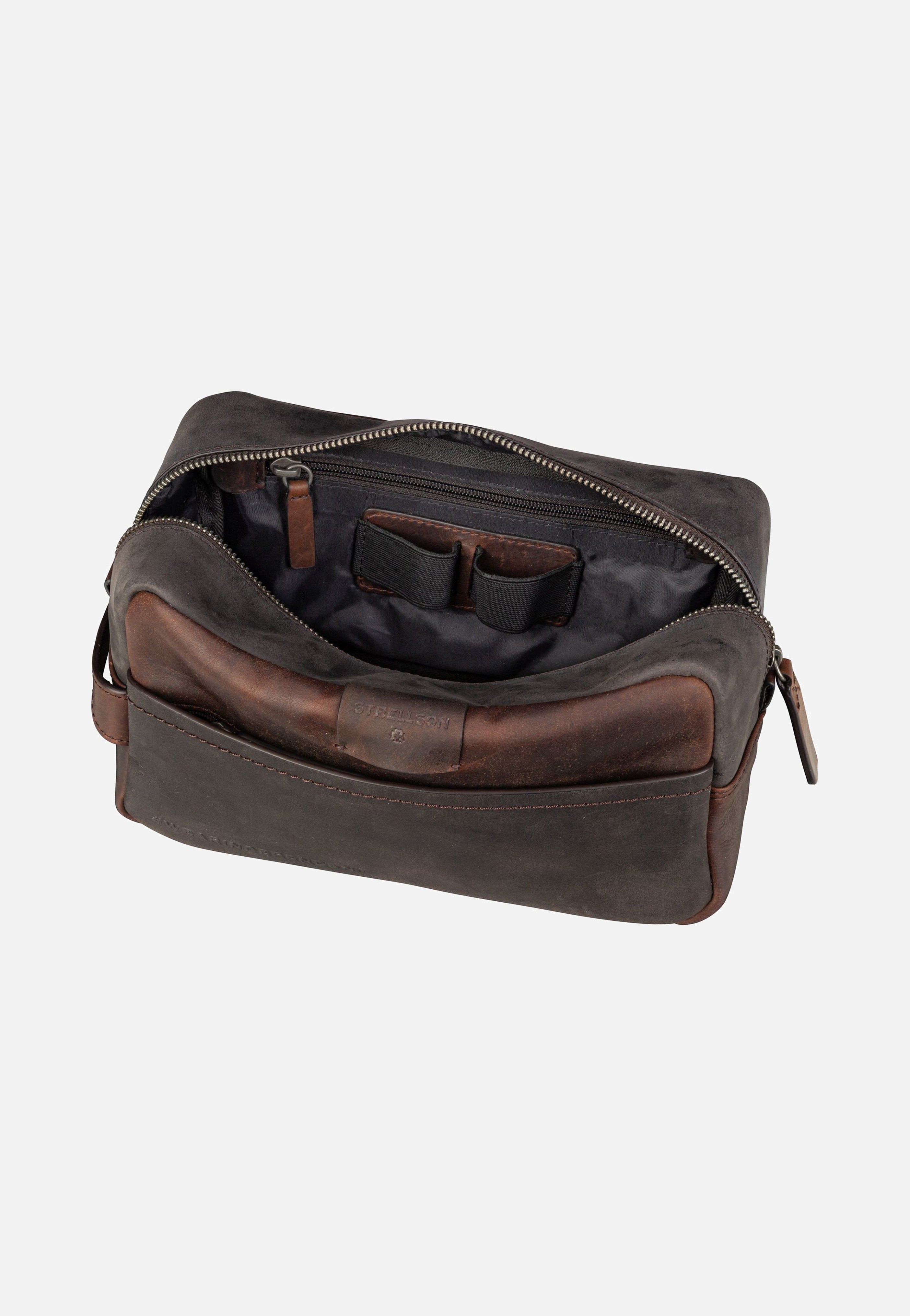 Strellson - Brick Lane Dick Washbag SHZ Dark Brown - Toiletry Bag | Men-Image