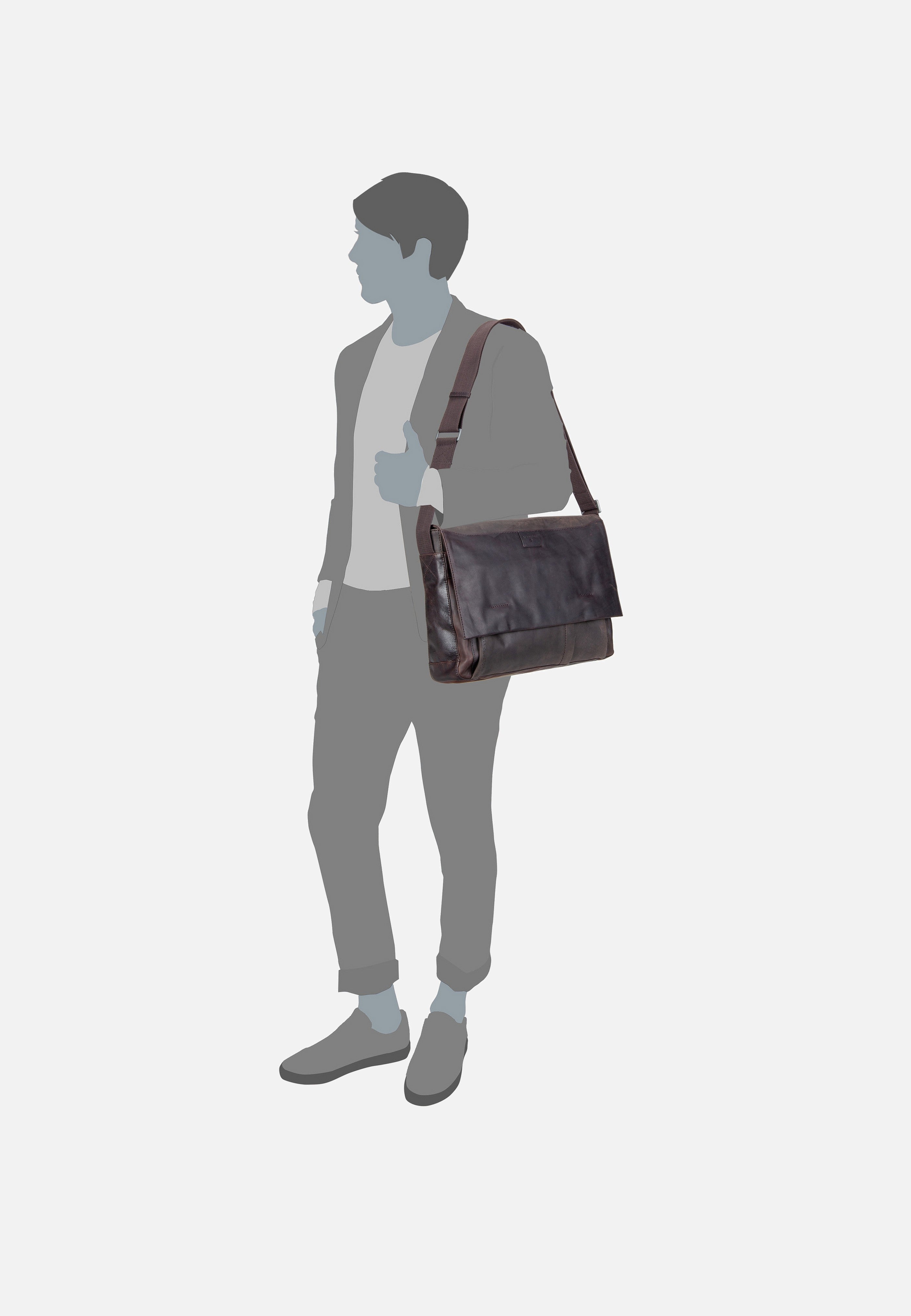 Strellson - Brick Lane Jeremy LHF Dark Brown - Messenger Bag | Men-Image