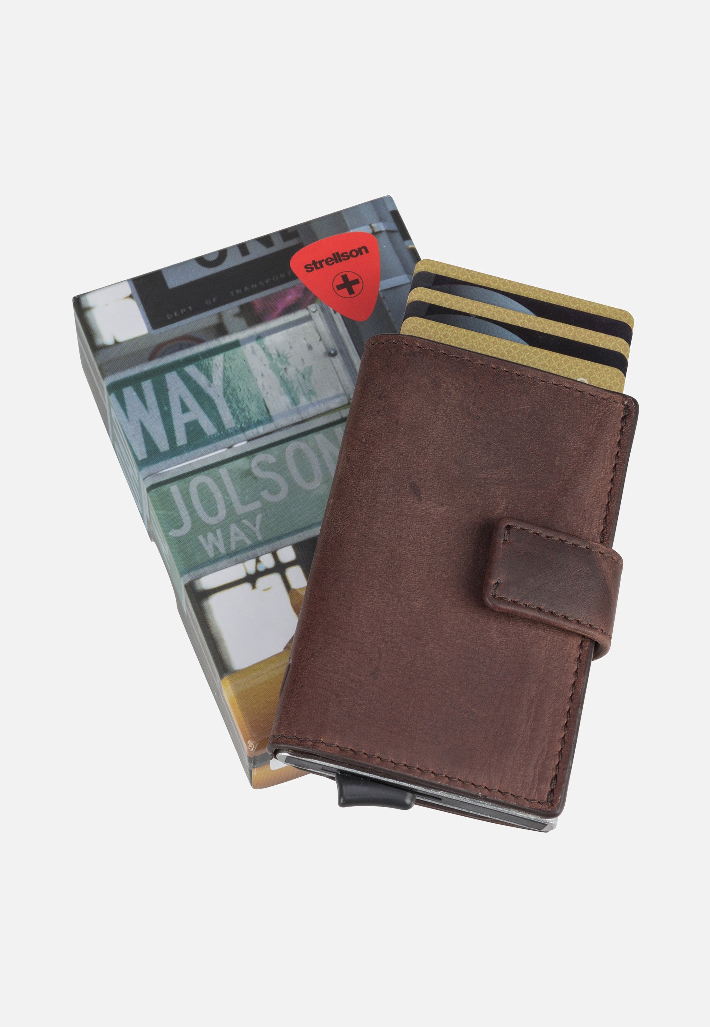 Strellson - Camden C Three E-Cage SV8F Dark Brown - Card Holder | Men-Image
