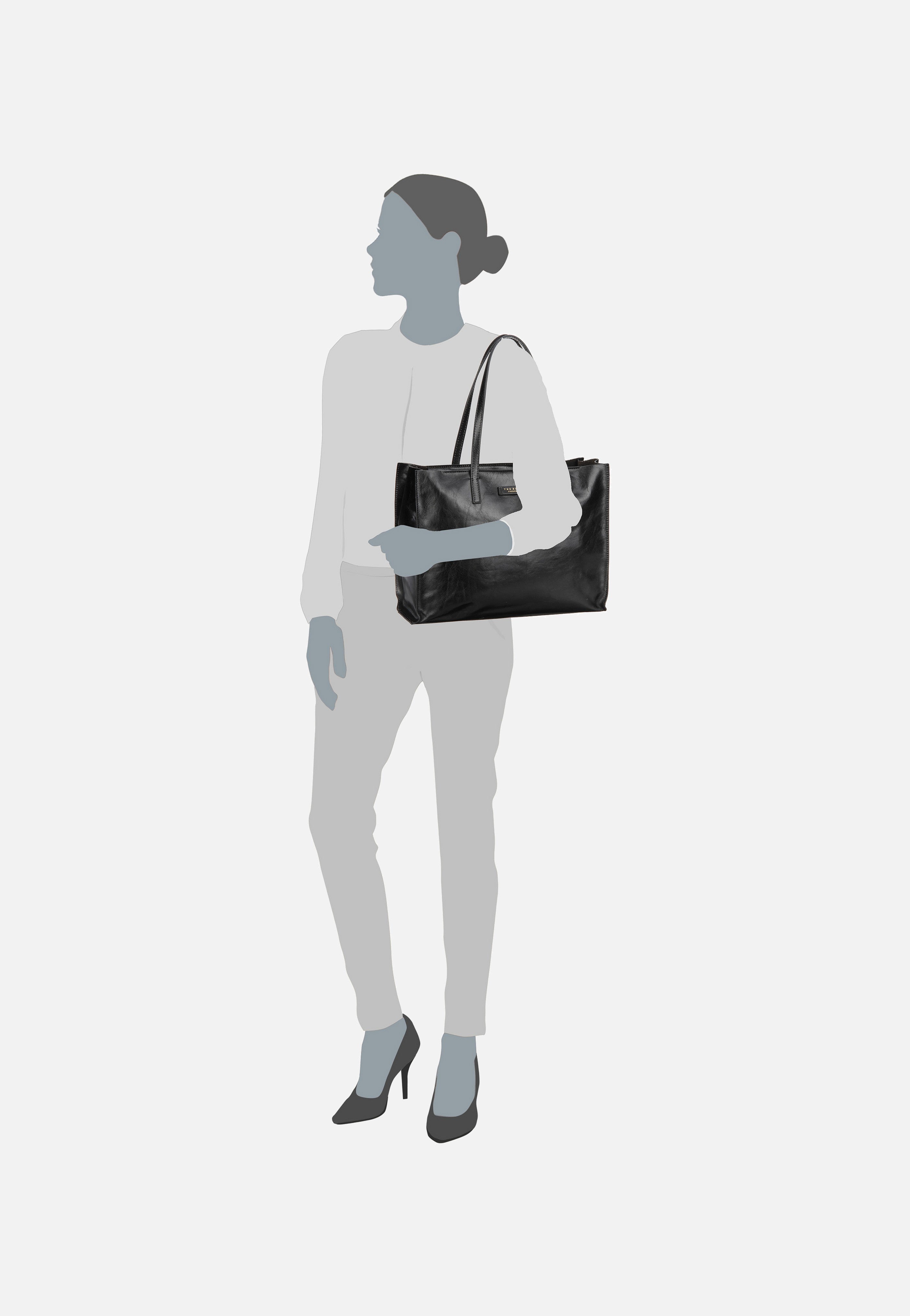 The Bridge - Mirra Shopping with Zip 1314 Nero/Oro - Shopper | Women-Image
