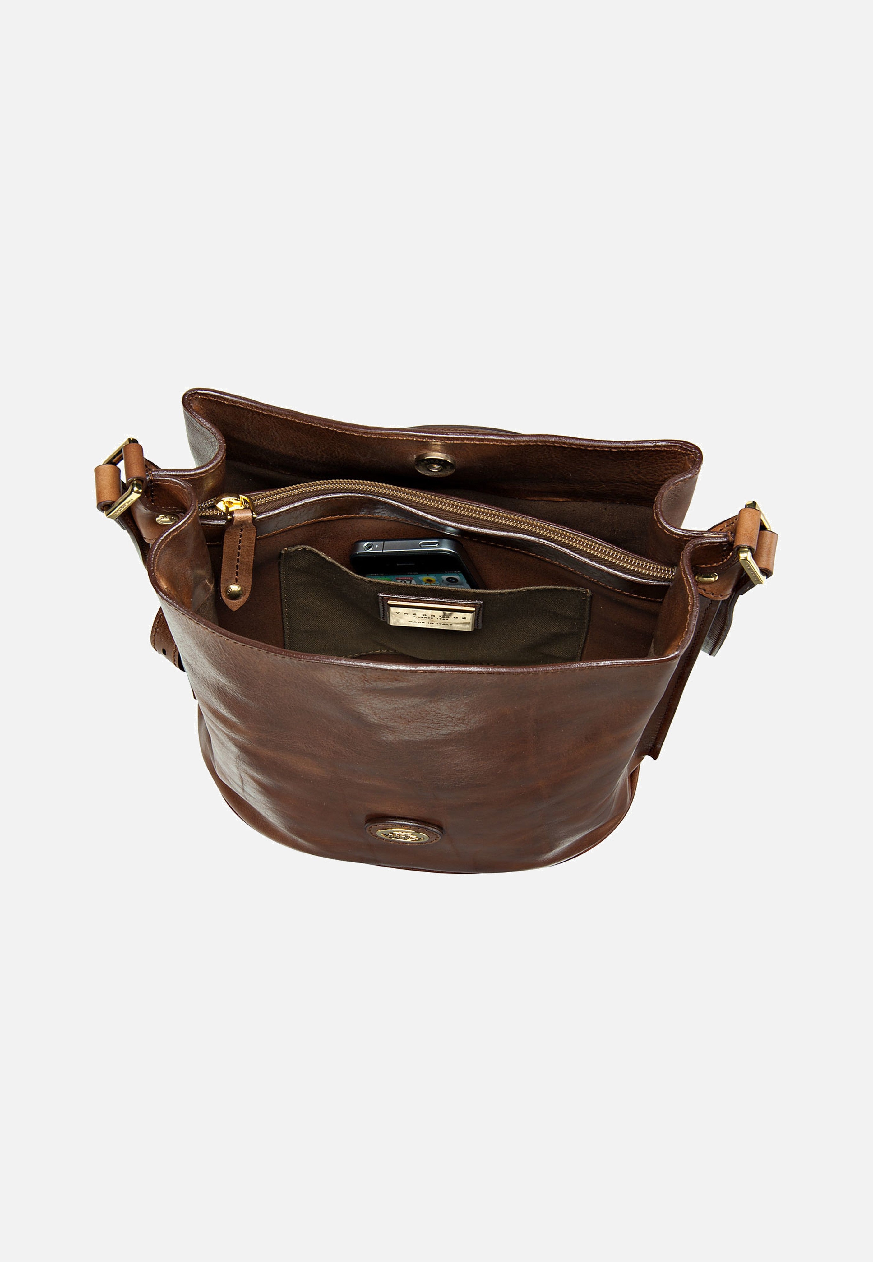 The Bridge Story Donna Ledertasche Braun Beuteltasche