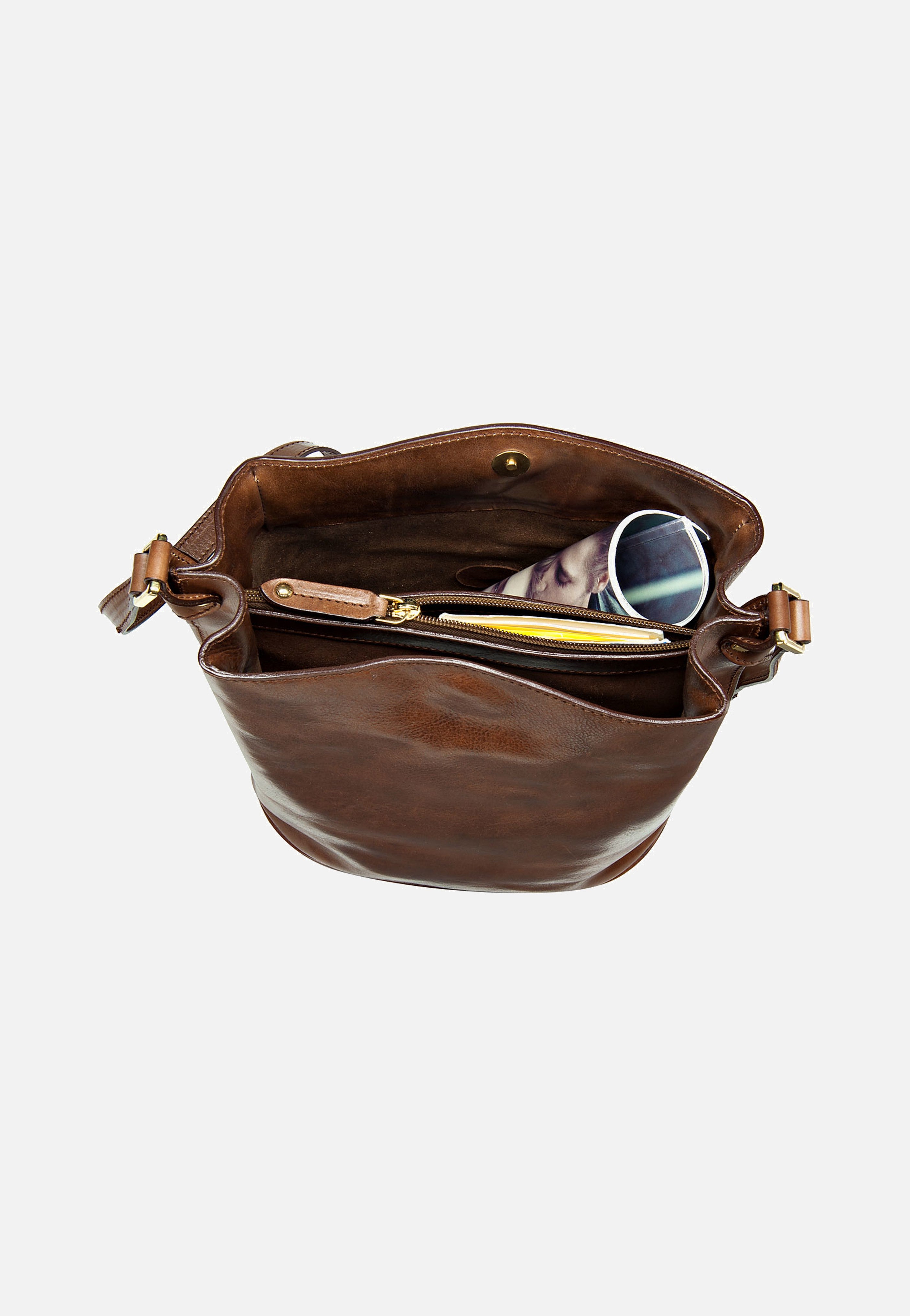 The Bridge Story Donna Ledertasche Braun Beuteltasche