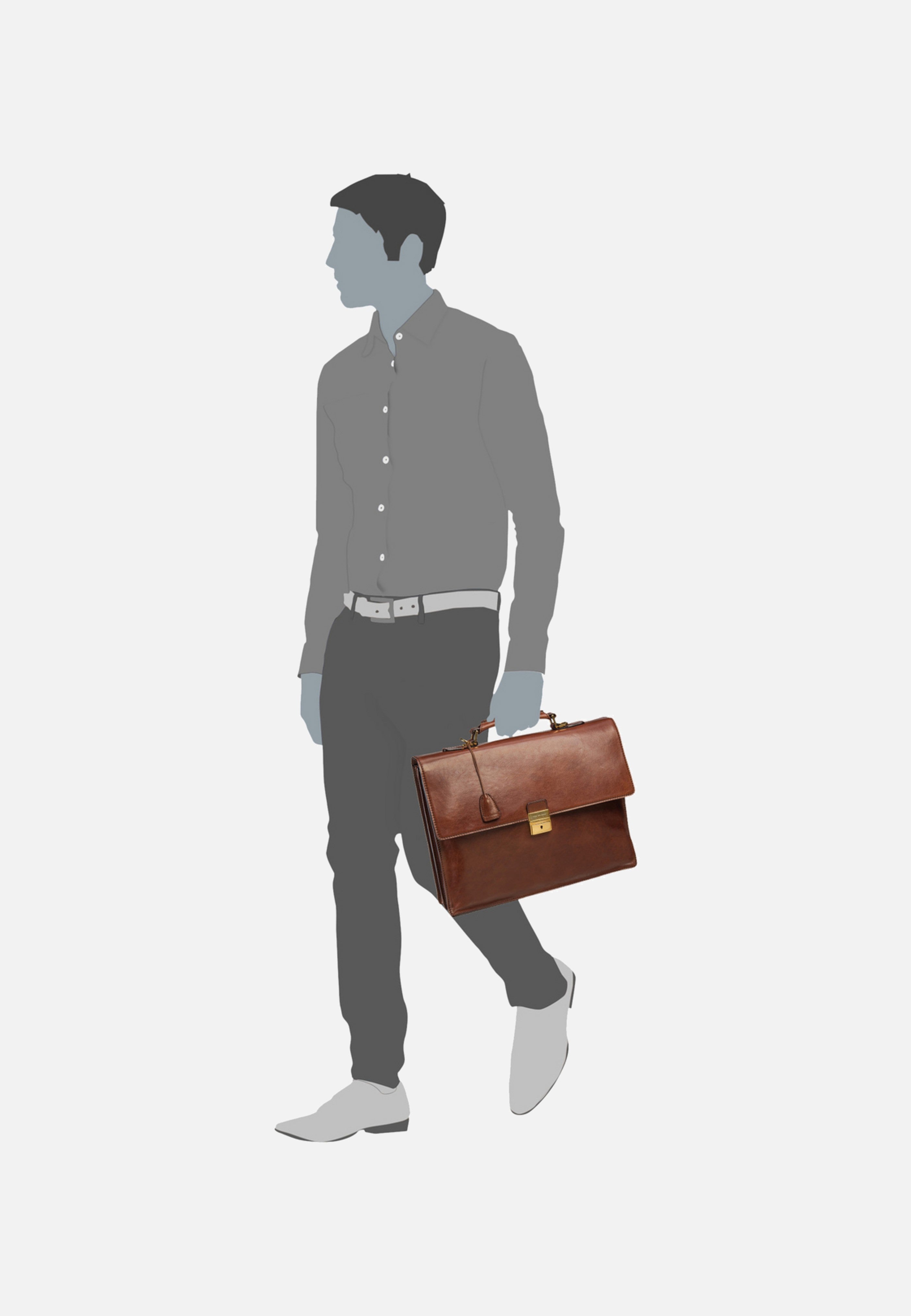 The Bridge - Story Uomo 2527 Marrone/Oro Vintage - Briefcase | Men-Image