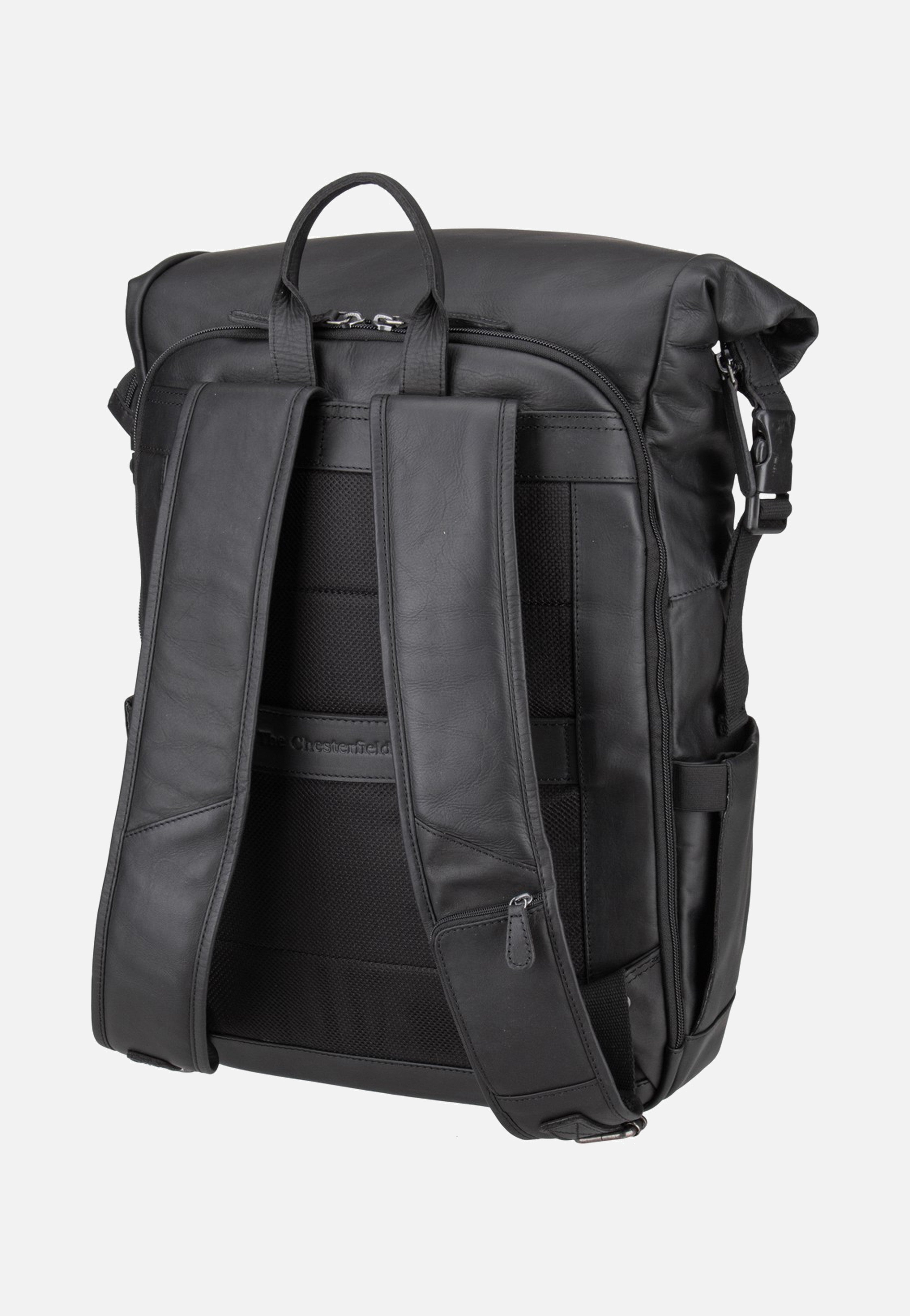 The Chesterfield Brand Remo 0713 Black Rolltop Rucksack