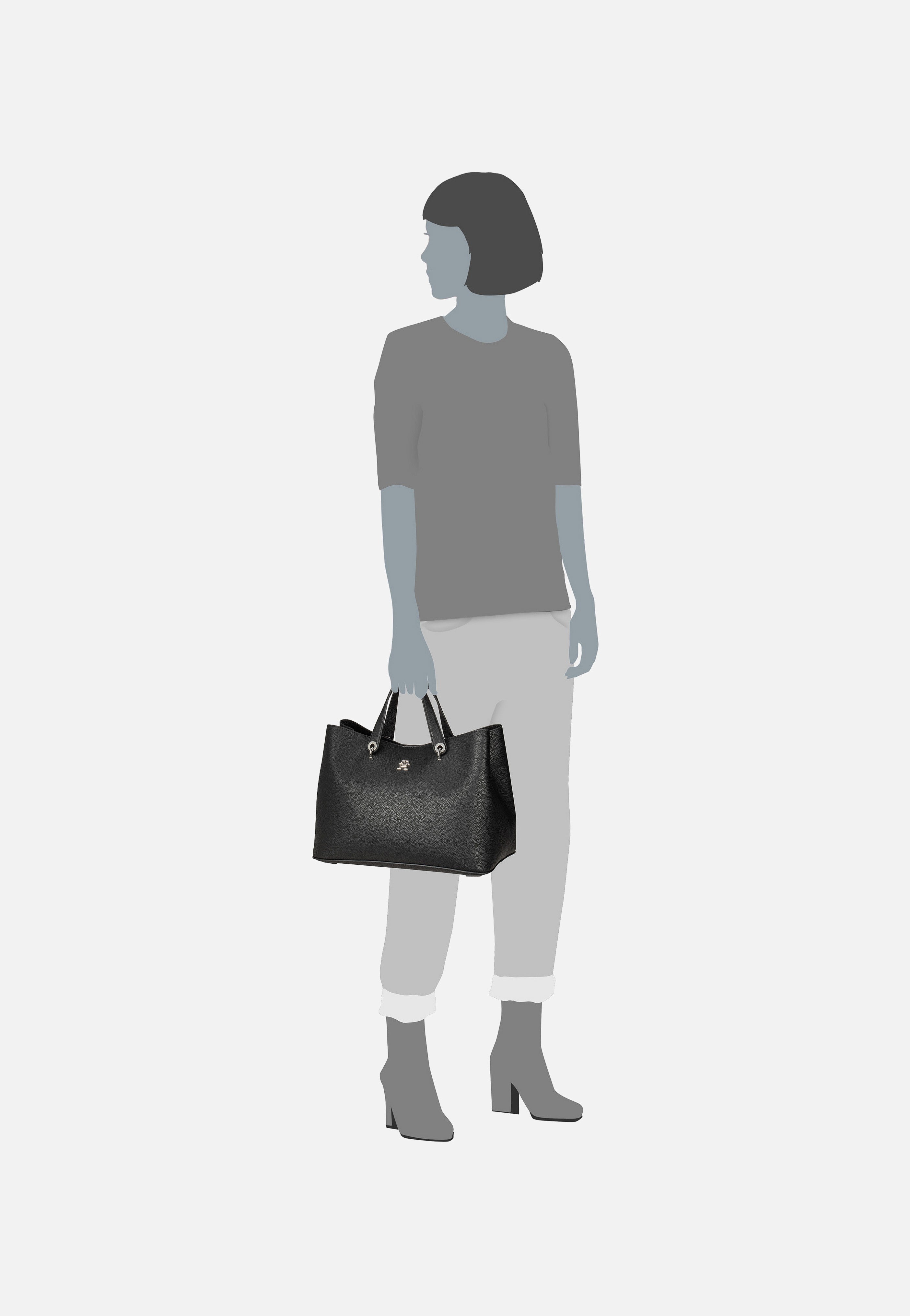 Tommy Hilfiger - TH Emblem Satchel Black - Tote Bag | Women-Image