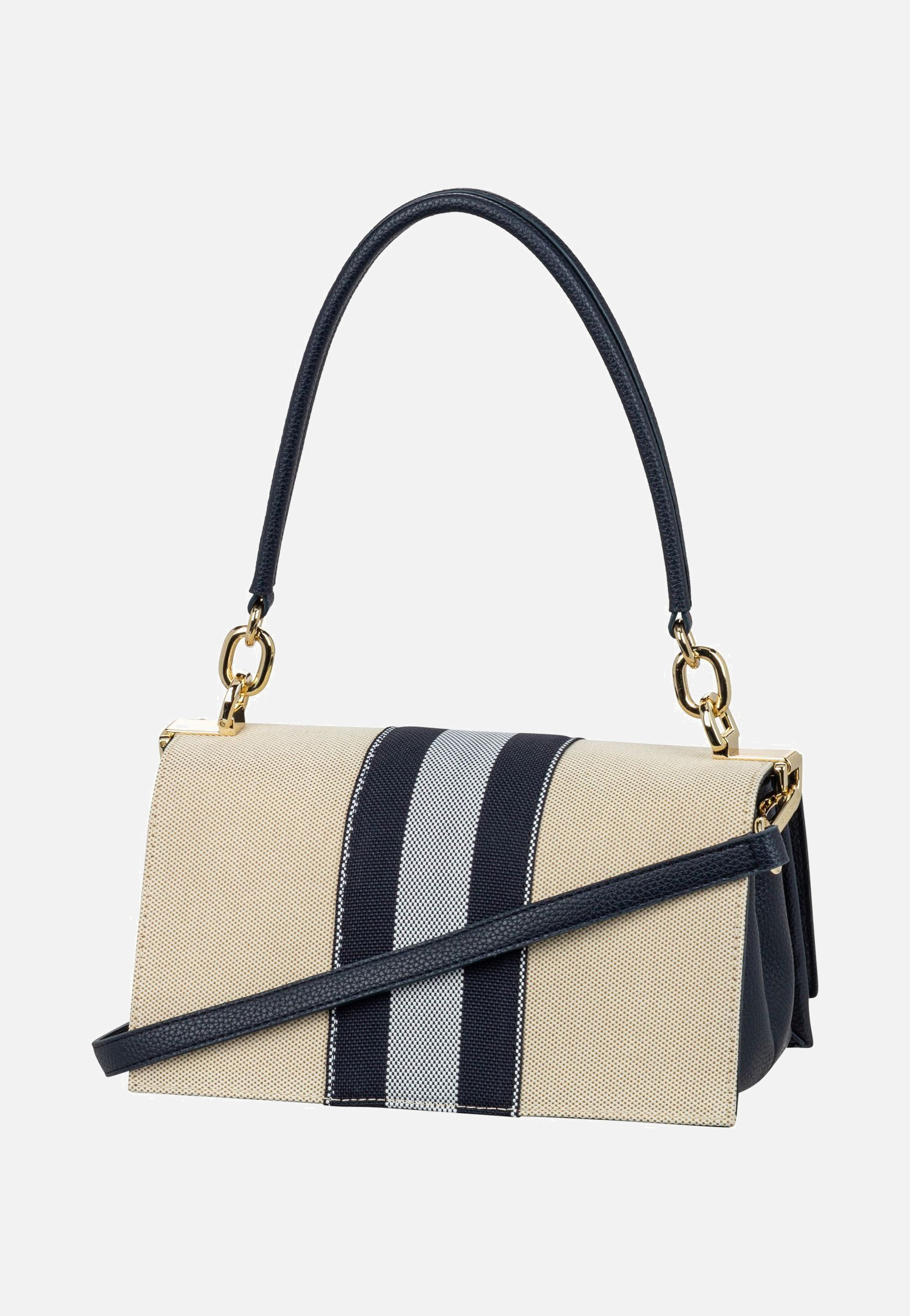 Tommy Hilfiger - TH Her Medium Stripes 17404 SP25 Space Blue Canvas Mix - Shoulder Bag | Women-Image