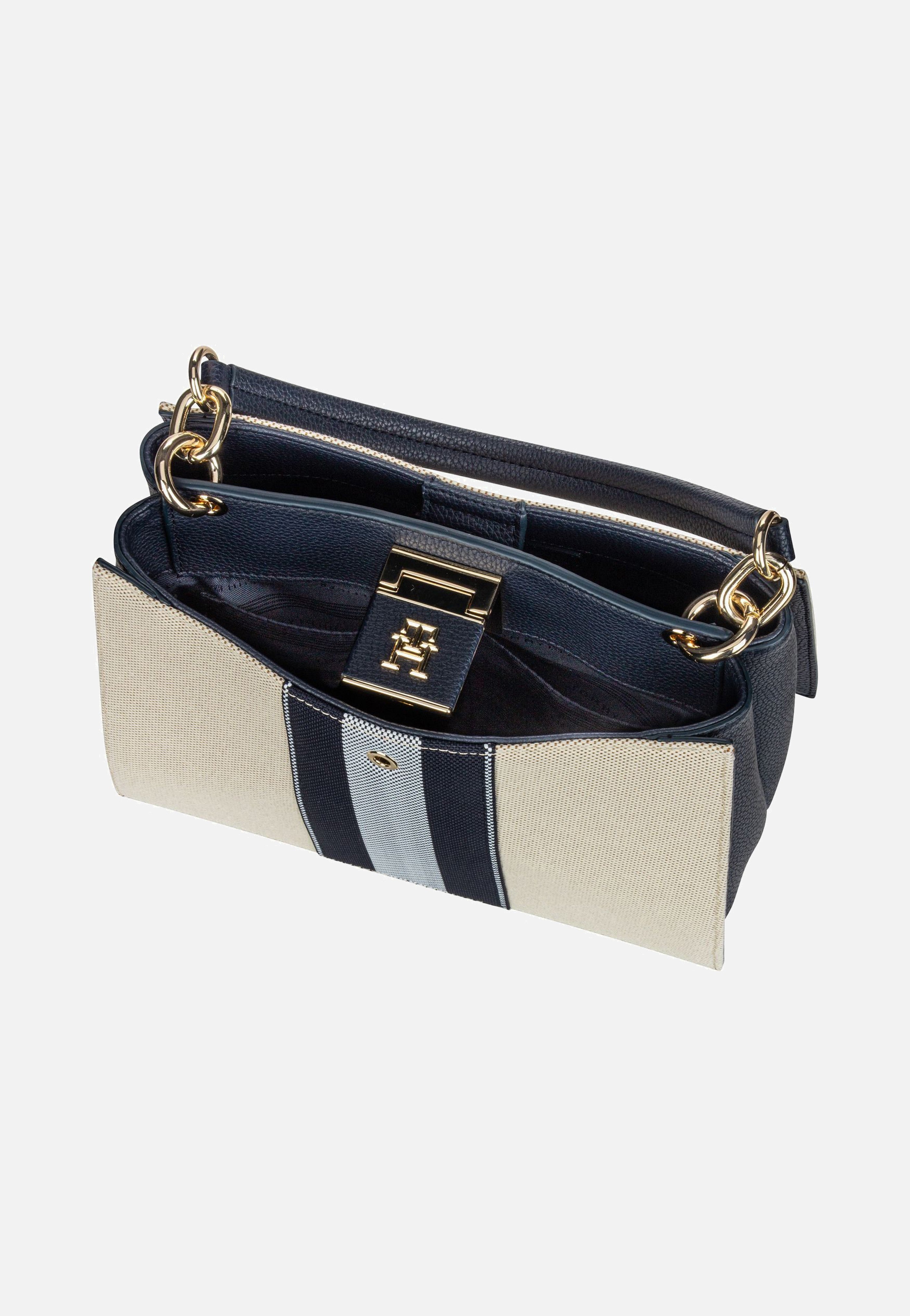 Tommy Hilfiger - TH Her Mini Stripes 17435 SP25 Space Blue Canvas Mix - Handle Bag | Women-Image