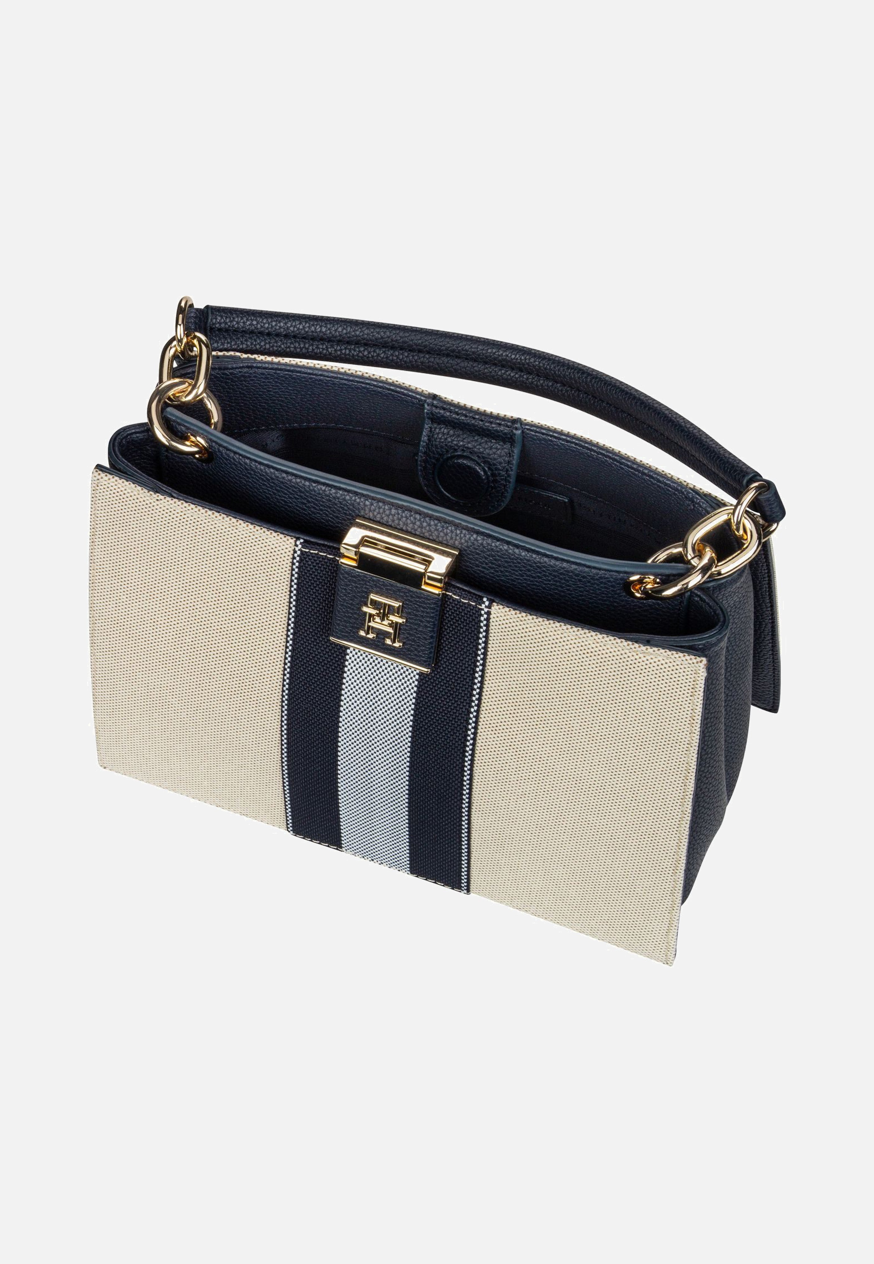 Tommy Hilfiger - TH Her Mini Stripes 17435 SP25 Space Blue Canvas Mix - Handle Bag | Women-Image