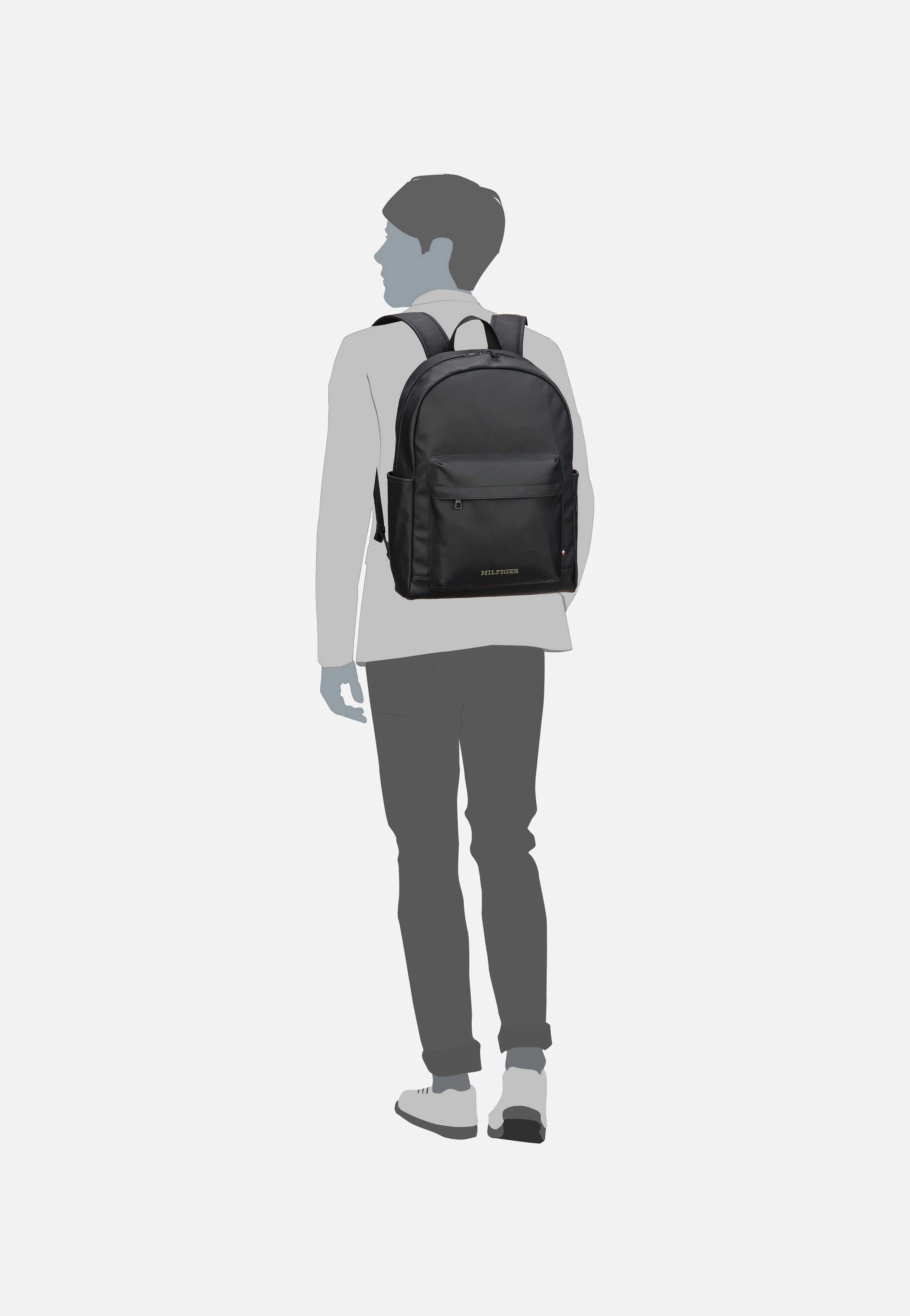 Tommy Hilfiger - TH Monotype Rain PU Dome PF24 Black - Backpack | Men-Image