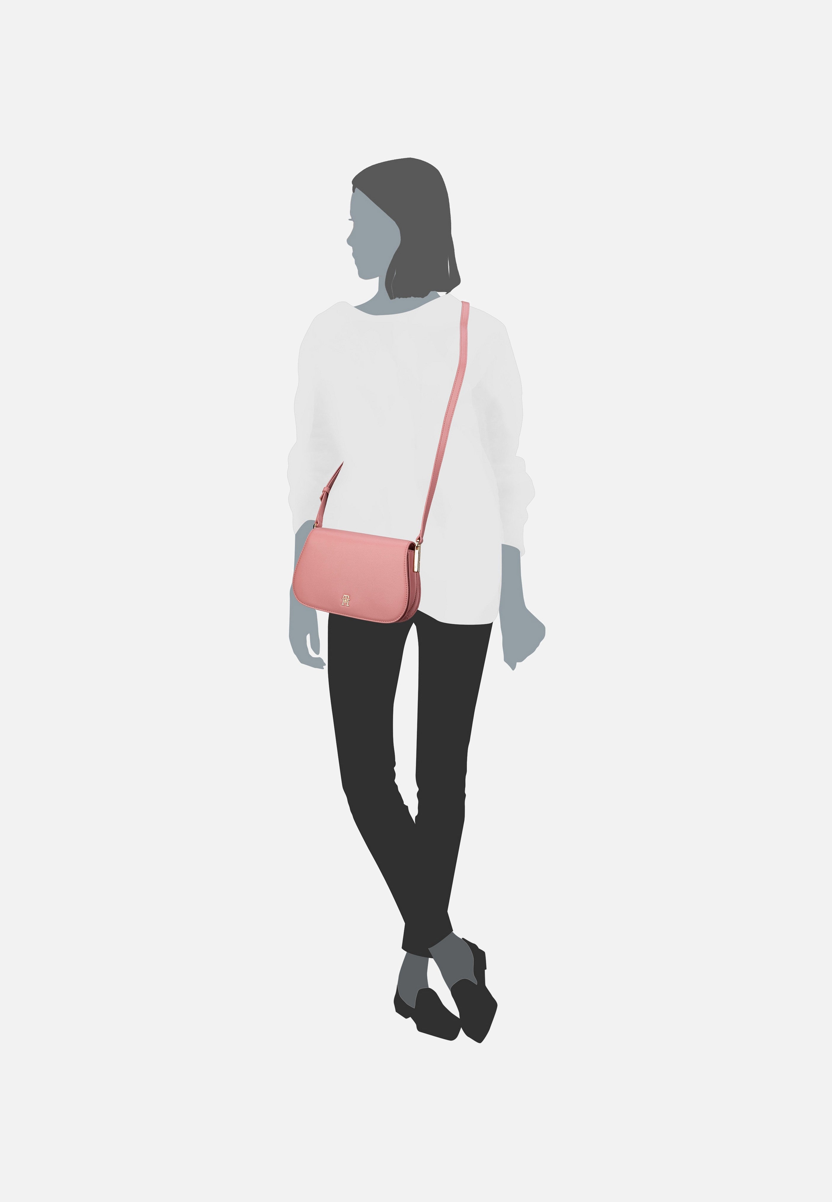 Tommy Hilfiger - TH Spring Chic Flap Cross SP24 Teaberry Blossom - Saddle Bag | Women-Image