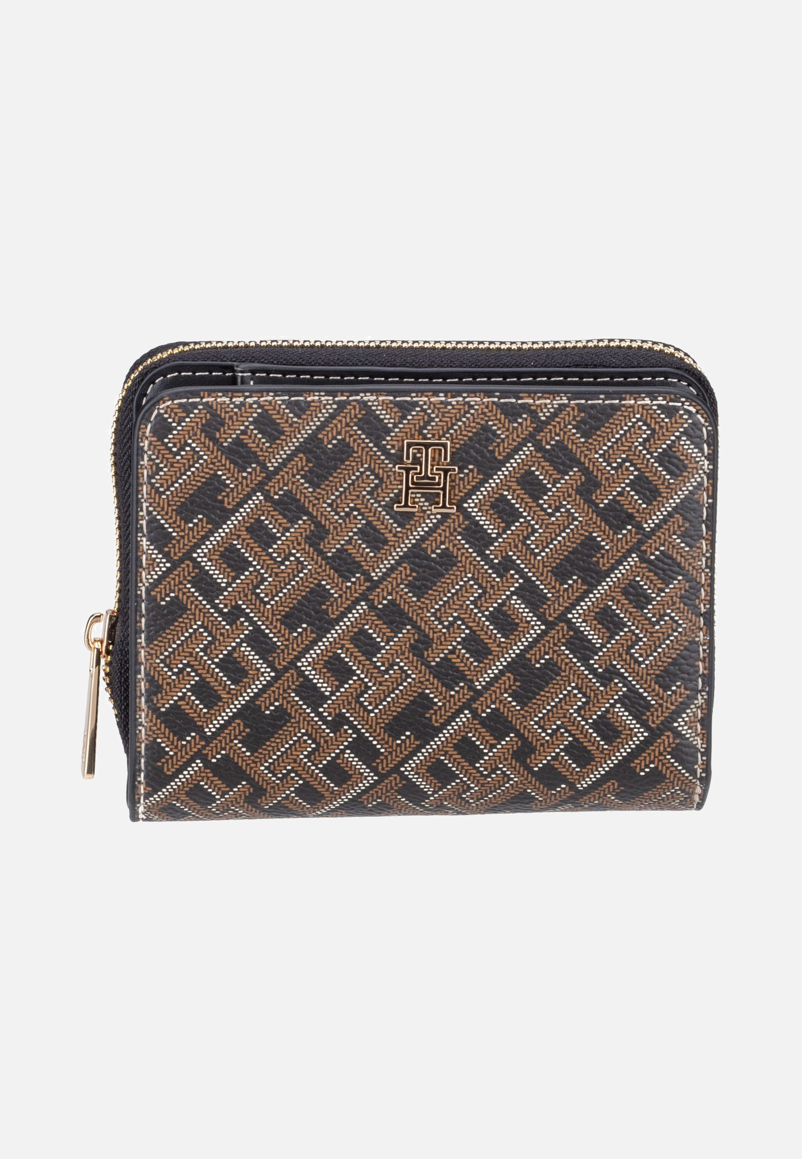 Tommy Hilfiger TH Icon Med Za W/Flap Mono Print Black Mix Wallet