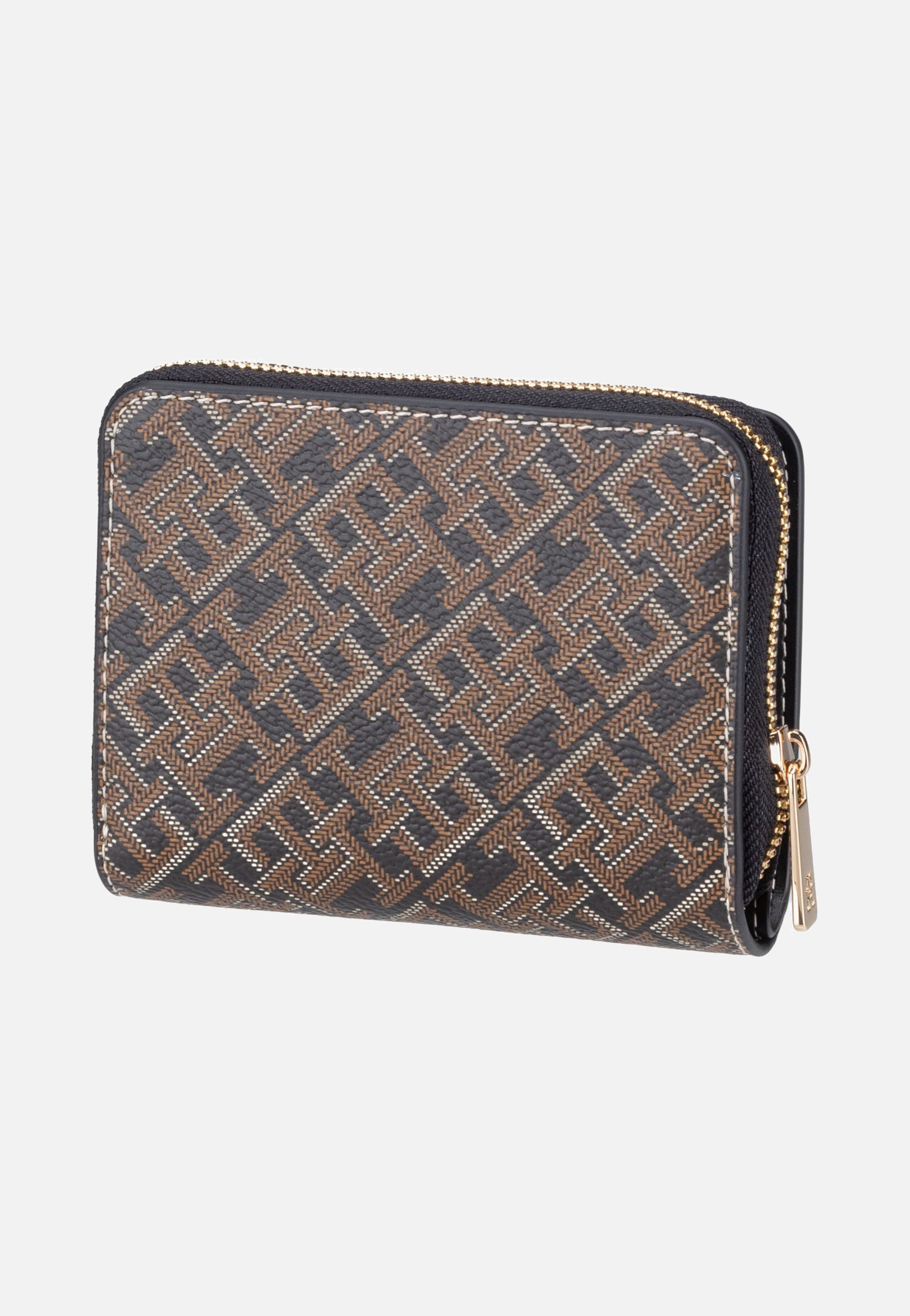 Tommy Hilfiger TH Icon Med Za W/Flap Mono Print Black Mix Wallet