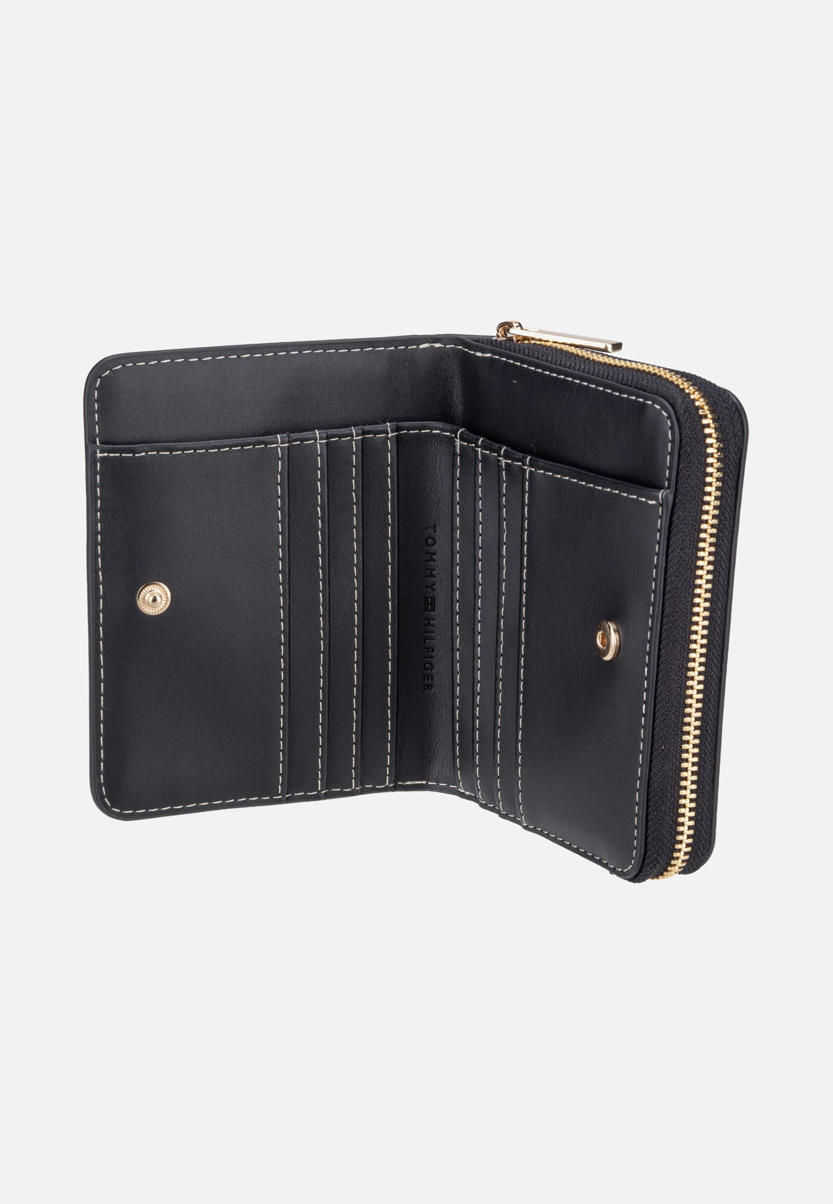 Tommy Hilfiger TH Icon Med Za W/Flap Mono Print Black Mix Wallet