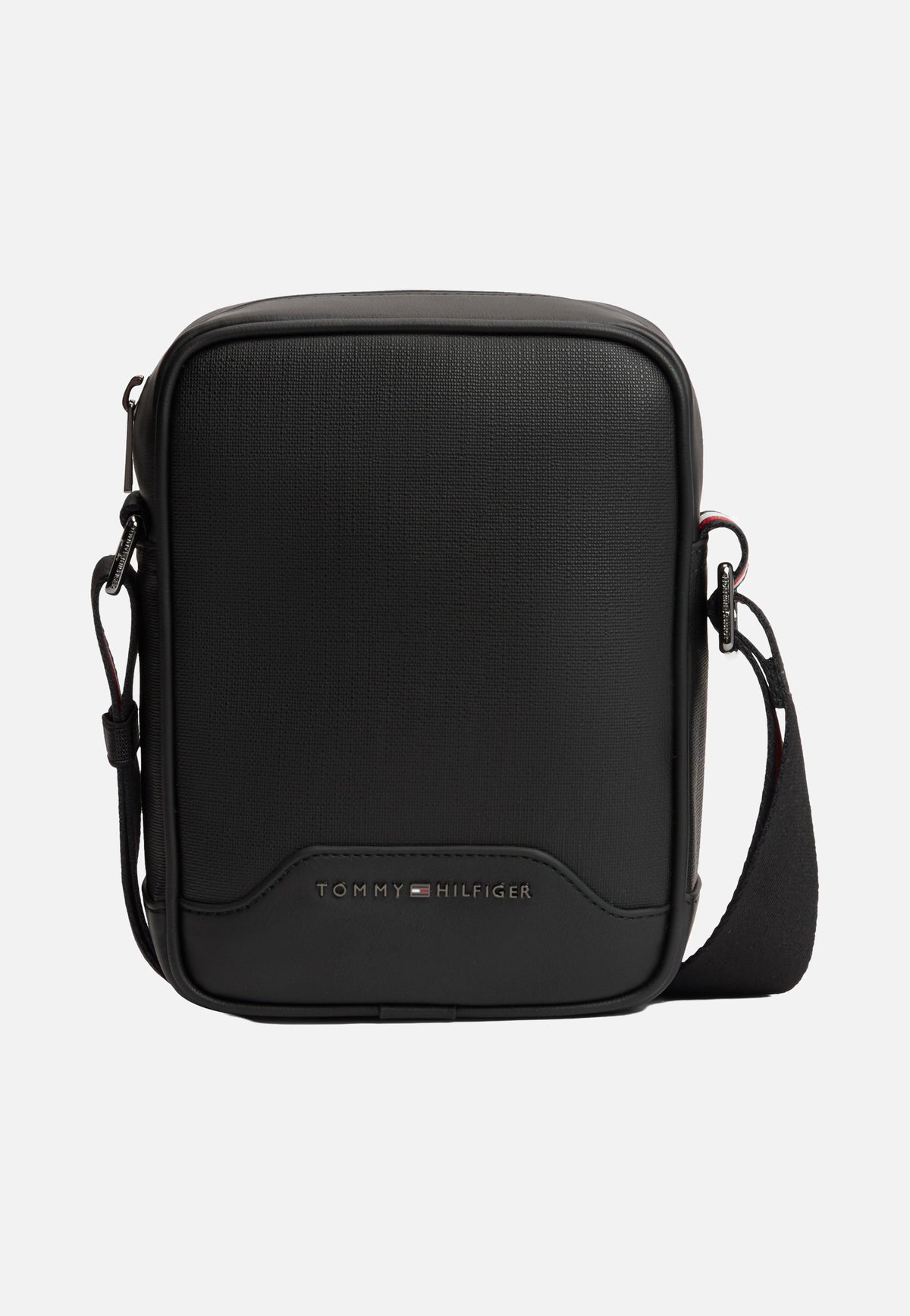 Tommy Hilfiger TH Textured Mini Reporter Black Crossbody Bag
