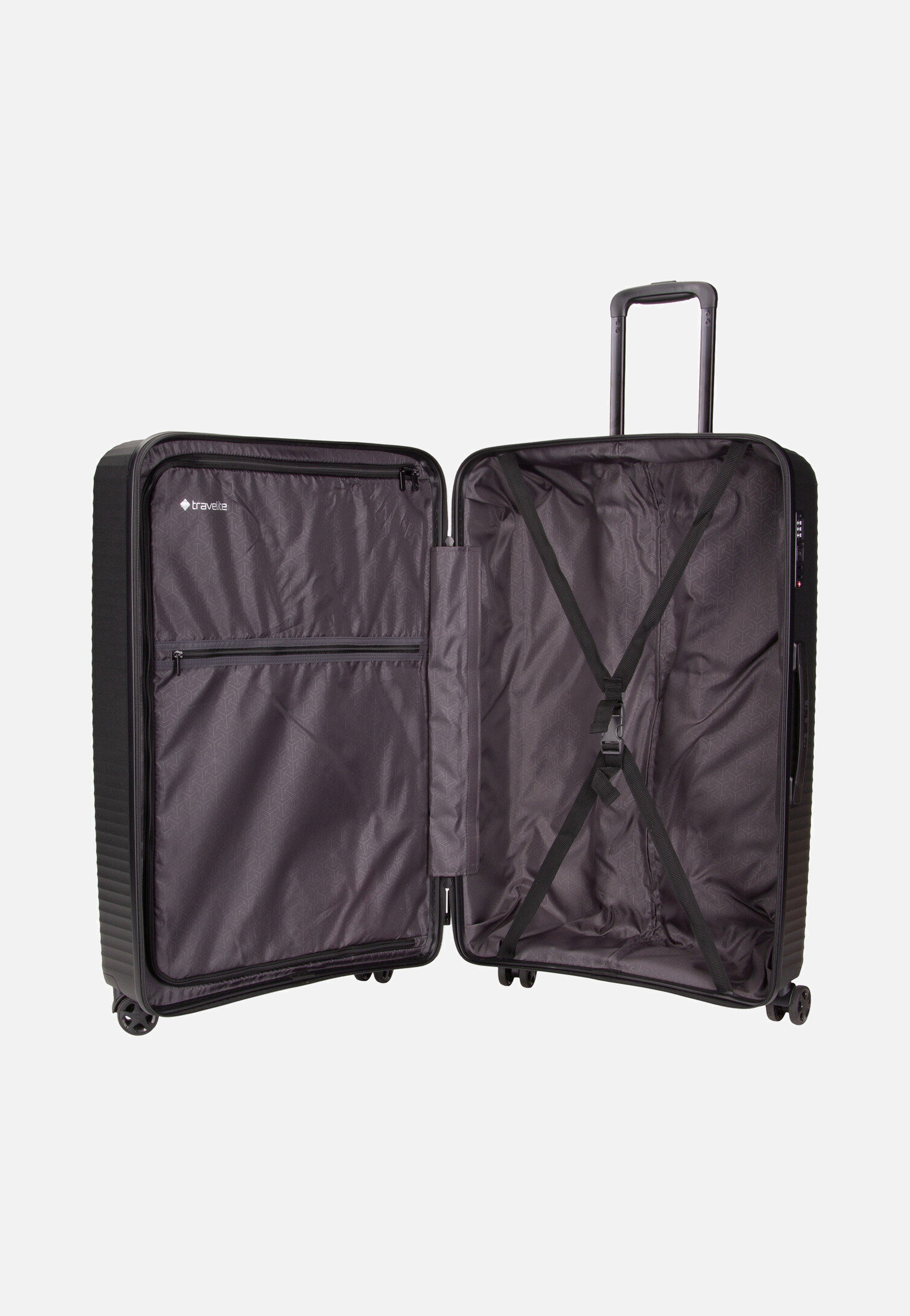 travelite - Air Stripe Trolley 4w L Black - Suitcase | Neutral-Image