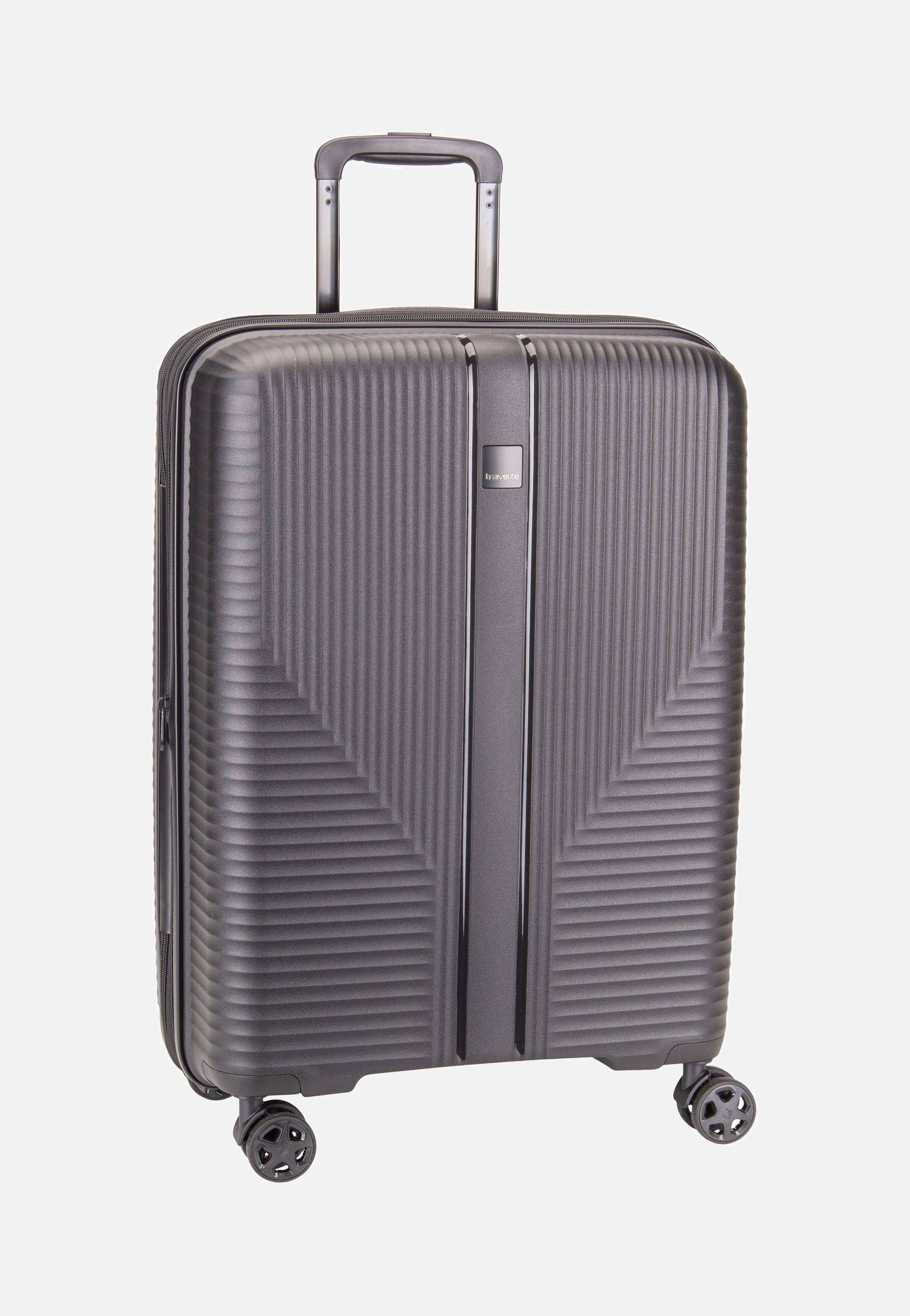 travelite - Air Stripe Trolley 4w M exp. Black - Suitcase | Neutral-Image