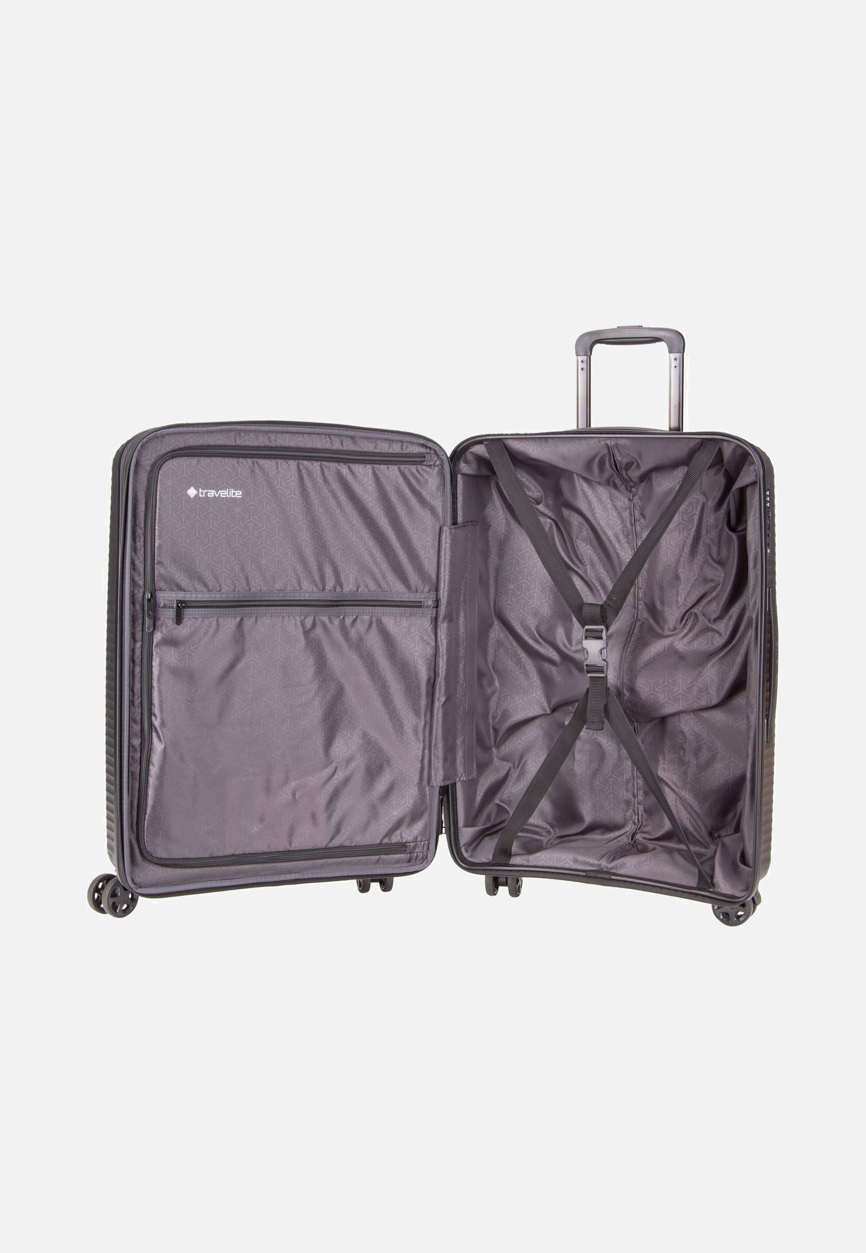 travelite - Air Stripe Trolley 4w M exp. Black - Suitcase | Neutral-Image