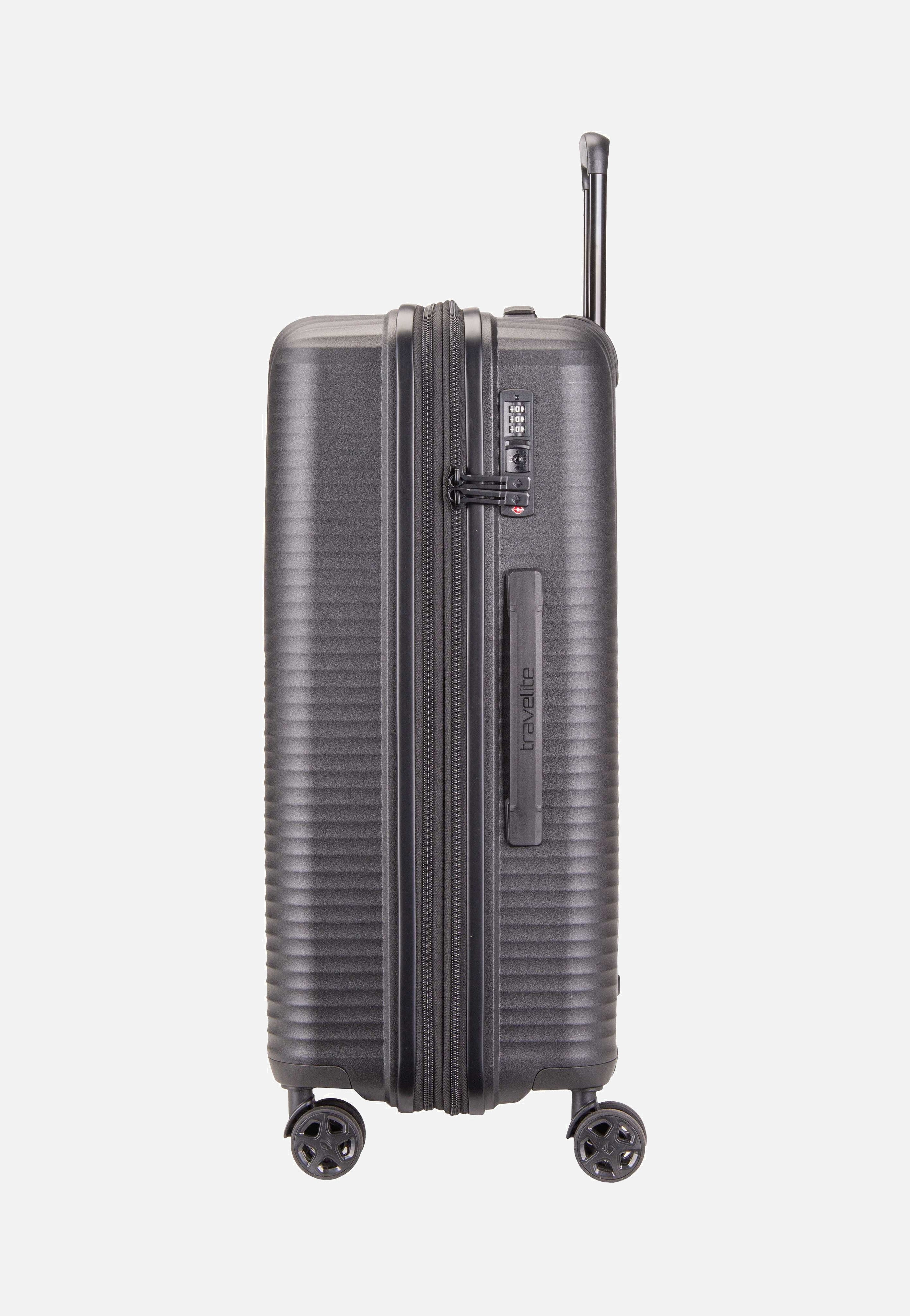 travelite - Air Stripe Trolley 4w M exp. Black - Suitcase | Neutral-Image