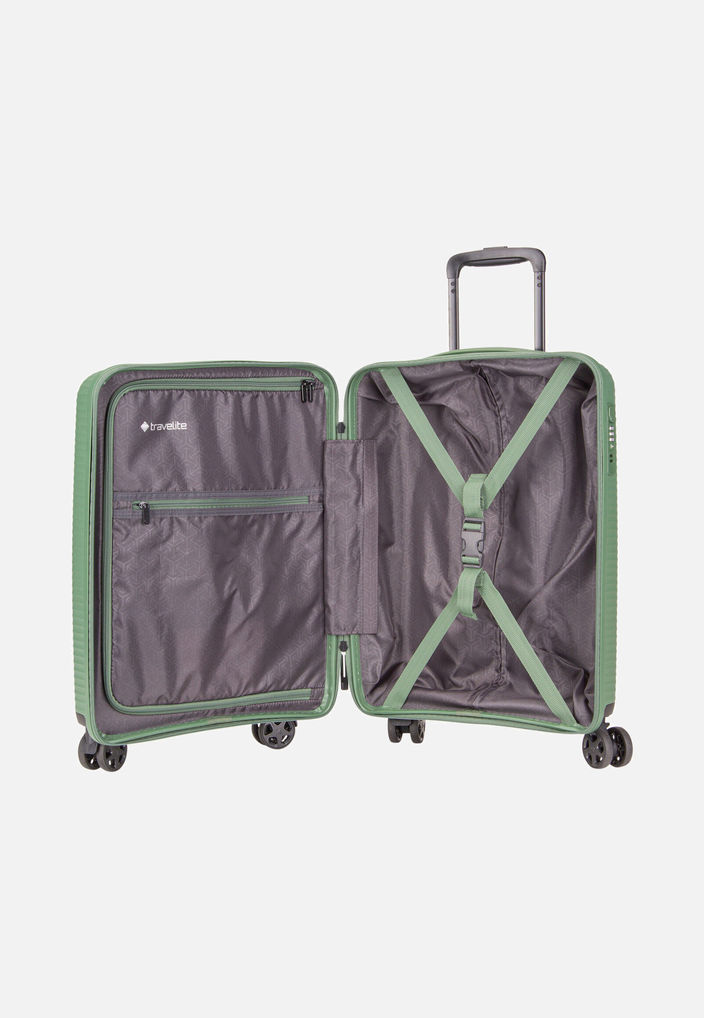 travelite - Air Stripe Trolley 4w S Green - Suitcase | Neutral-Image