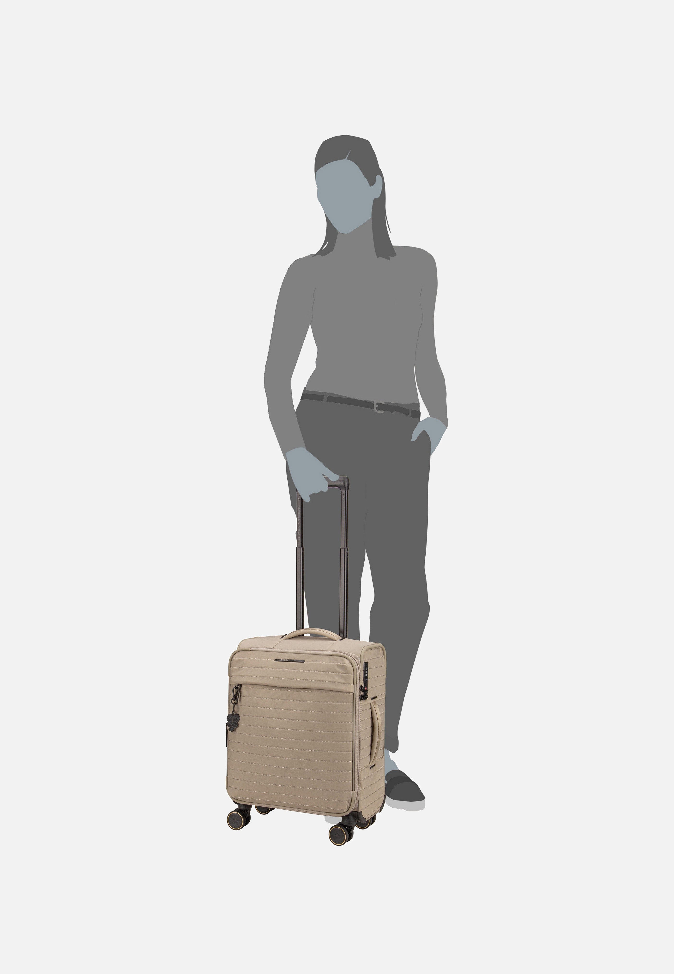 travelite - Barbara Stepp 4W Trolley S Exp Satin Nude - Suitcase | Women-Image
