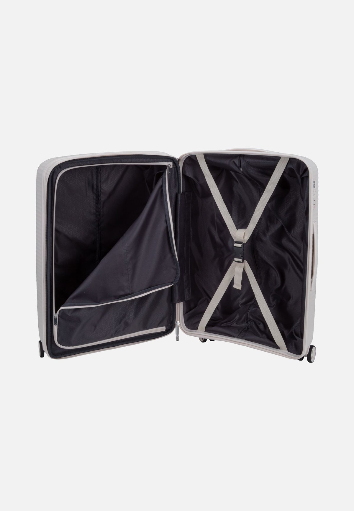 travelite Air Stripe Trolley 4W M Exp. Off-White Koffer