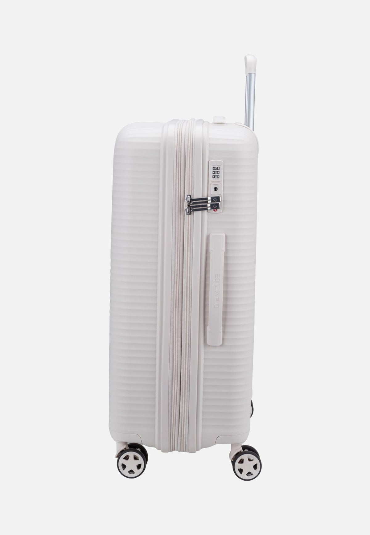 travelite Air Stripe Trolley 4W M Exp. Off-White Koffer