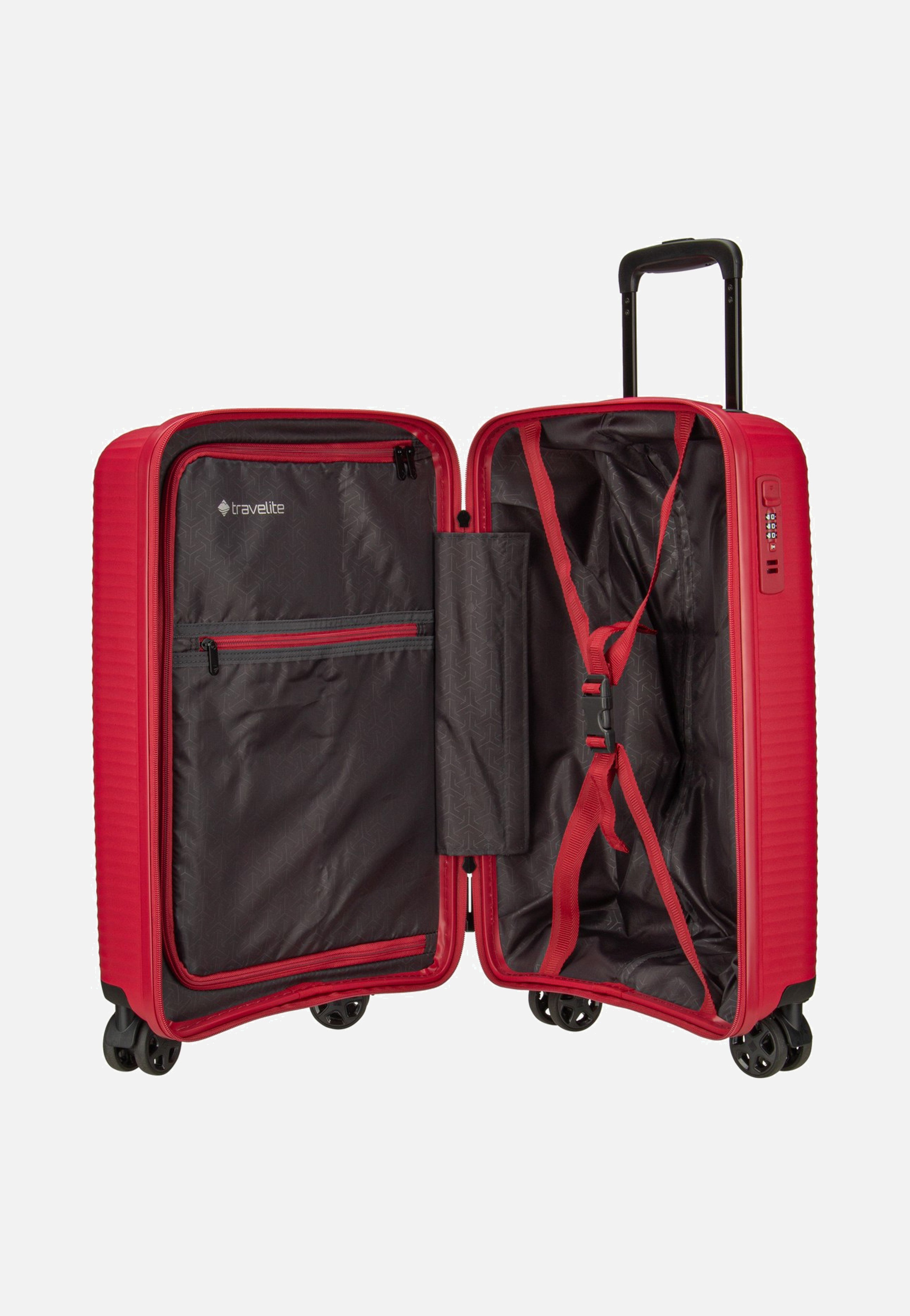 travelite Air Stripe Trolley 4W S Red Koffer