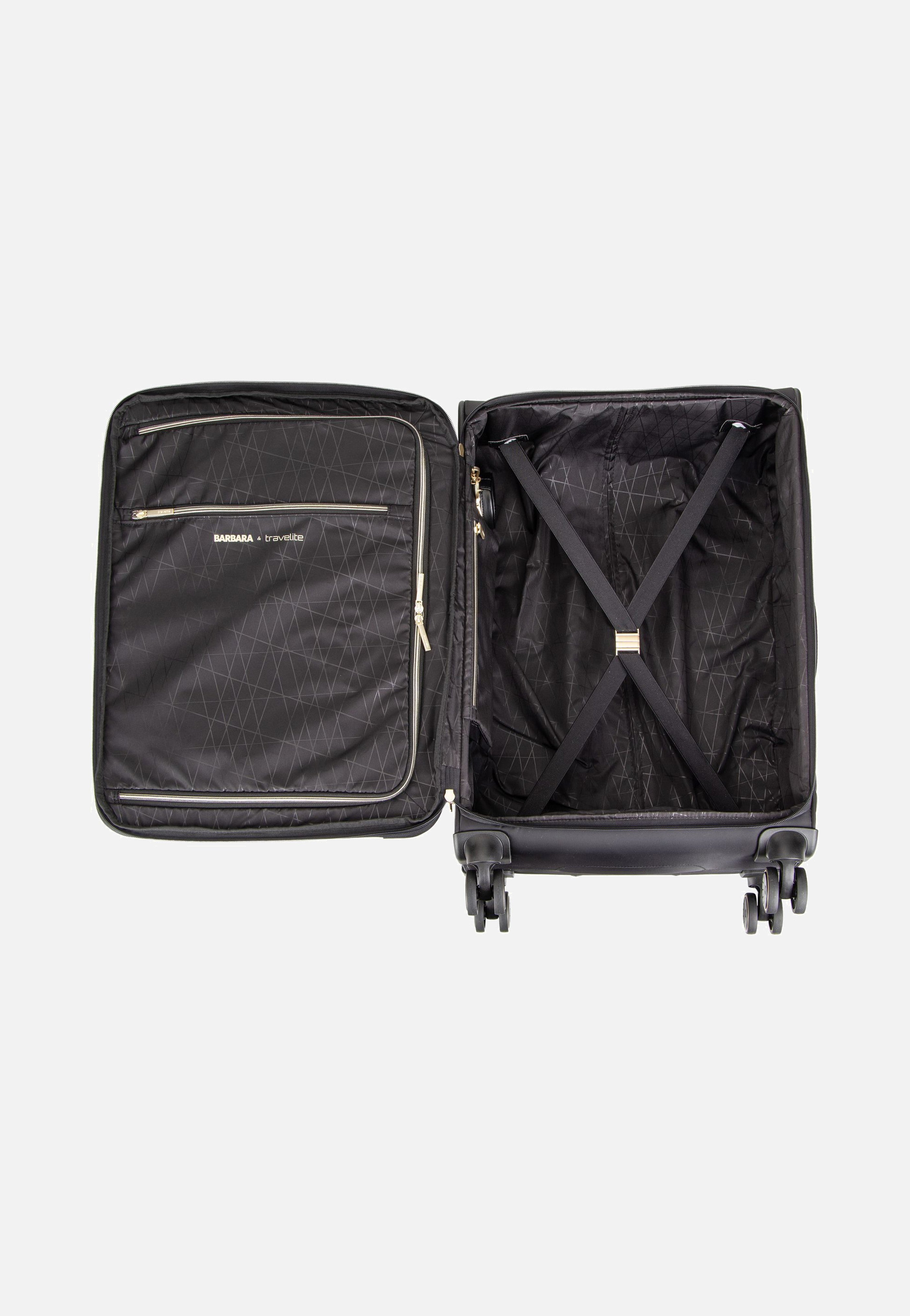 travelite Barbara Stepp 4W Trolley M Exp Black Koffer