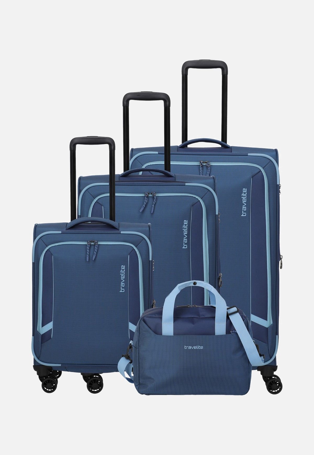 travelite Corsiica 4w Set Lexp/Mexp/Sexp/BB Blue Koffer
