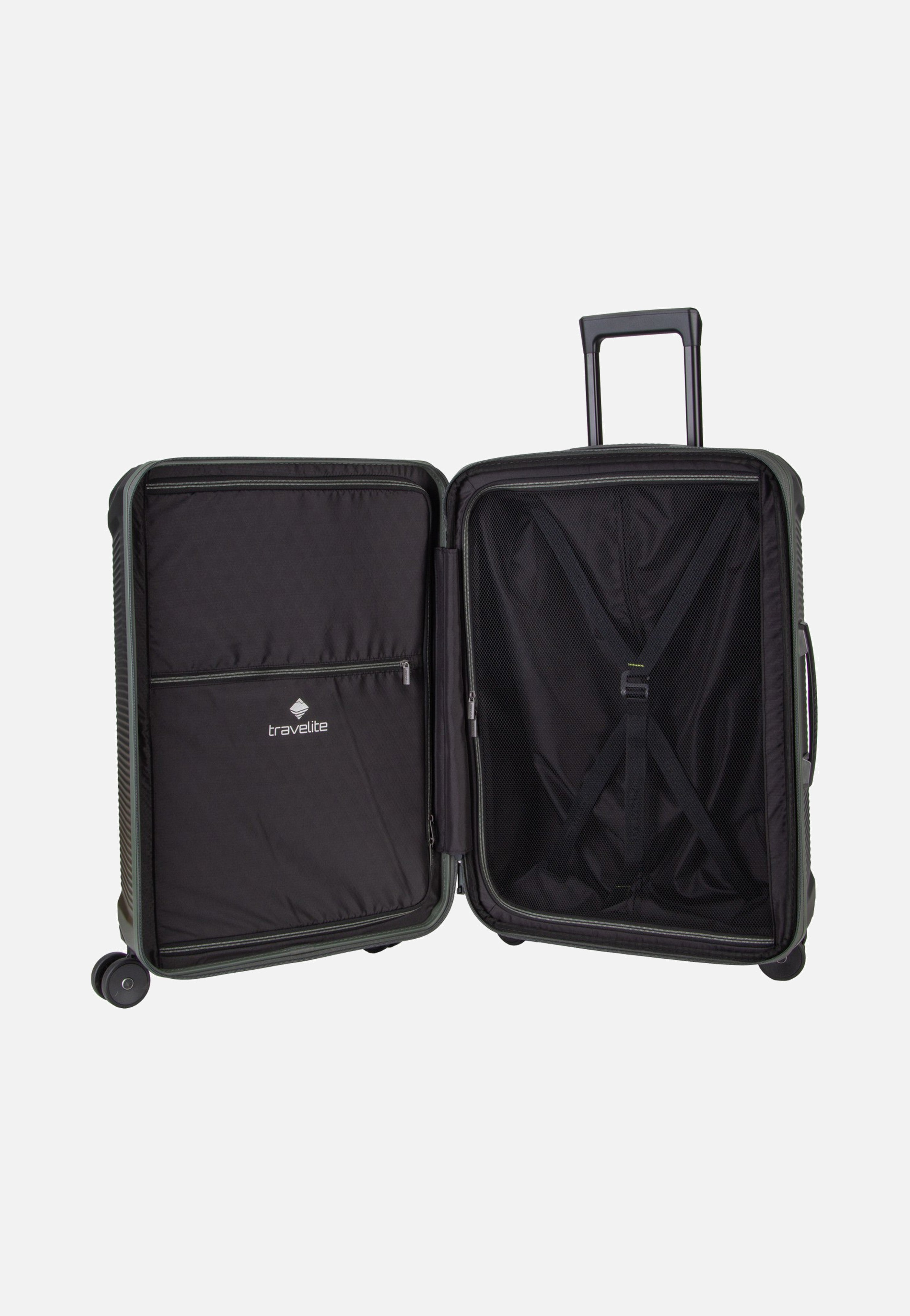 travelite Millennium Trolley 4W M Exp. Pine Green Suitcase