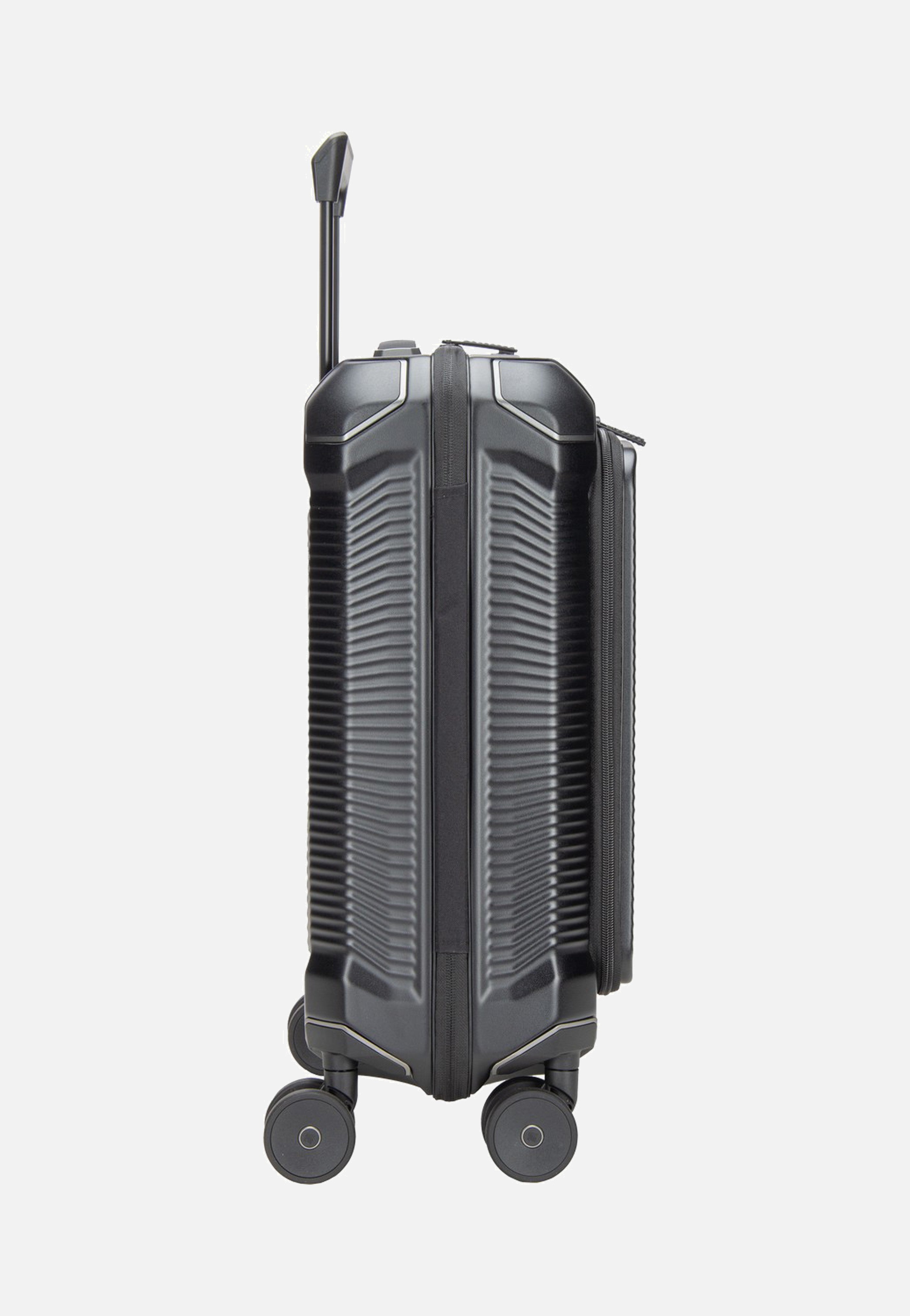 travelite Millennium Trolley 4W S Front Pocket Black Koffer