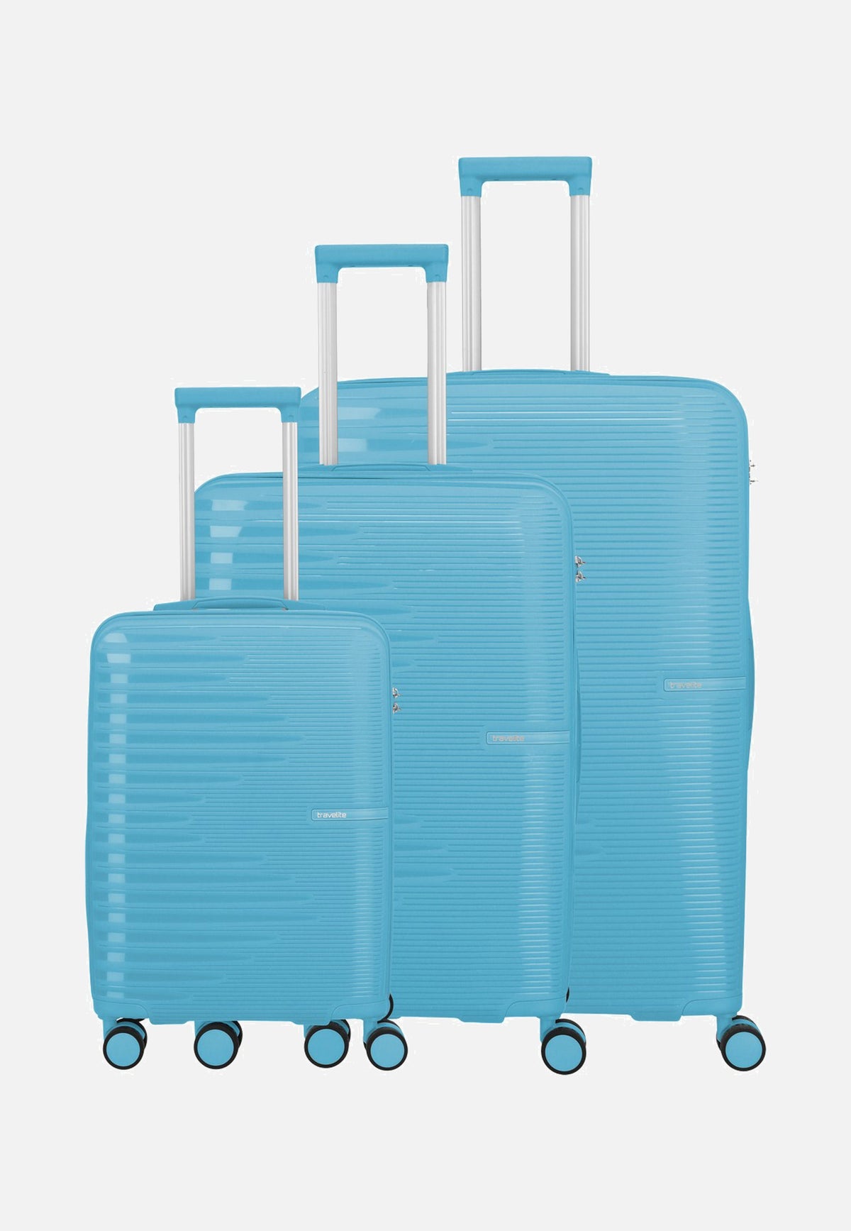 travelite Pacific Trolley 4w Set L/M/S Light Blue Koffer