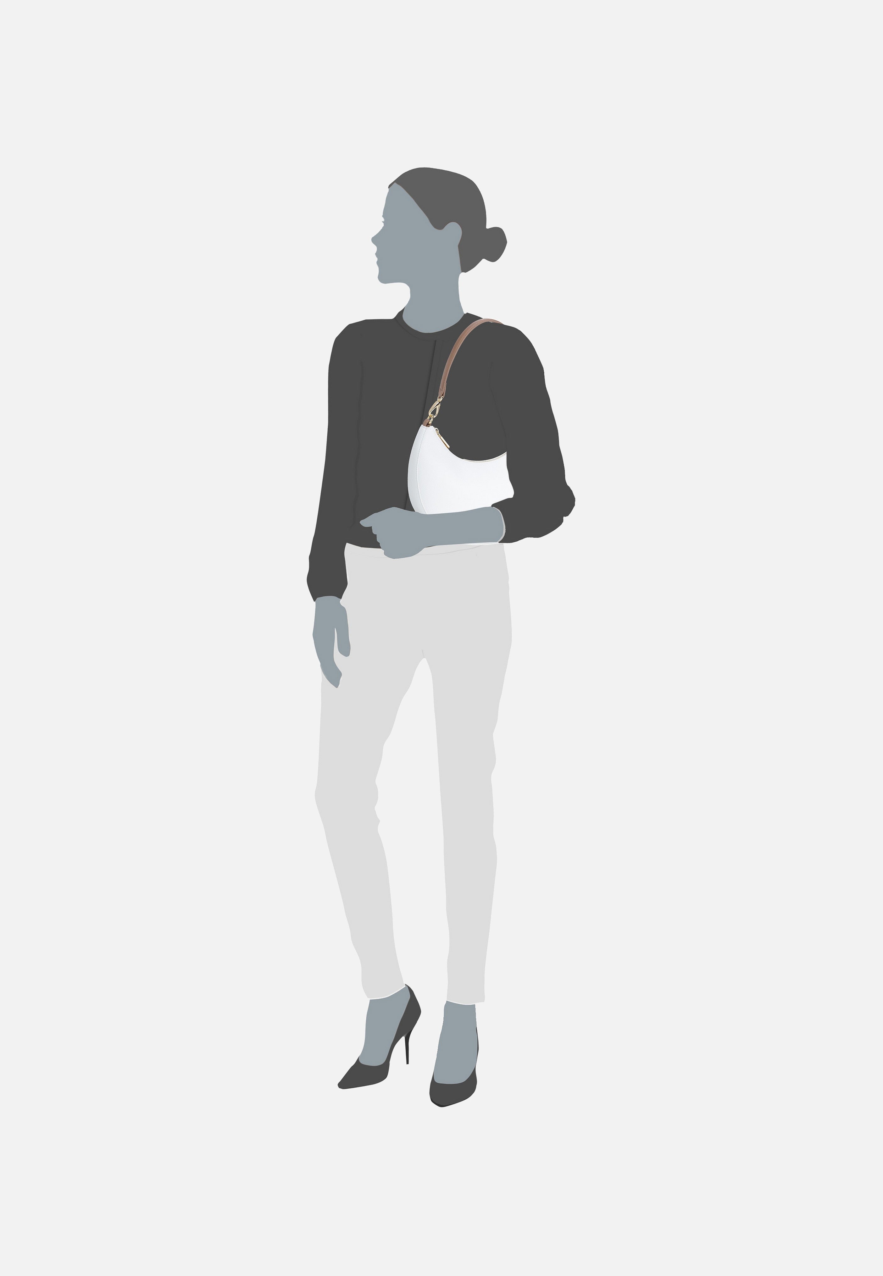 Valentino - Alexia 808 Bianco/Cuoio - Hobo Bag | Women-Image