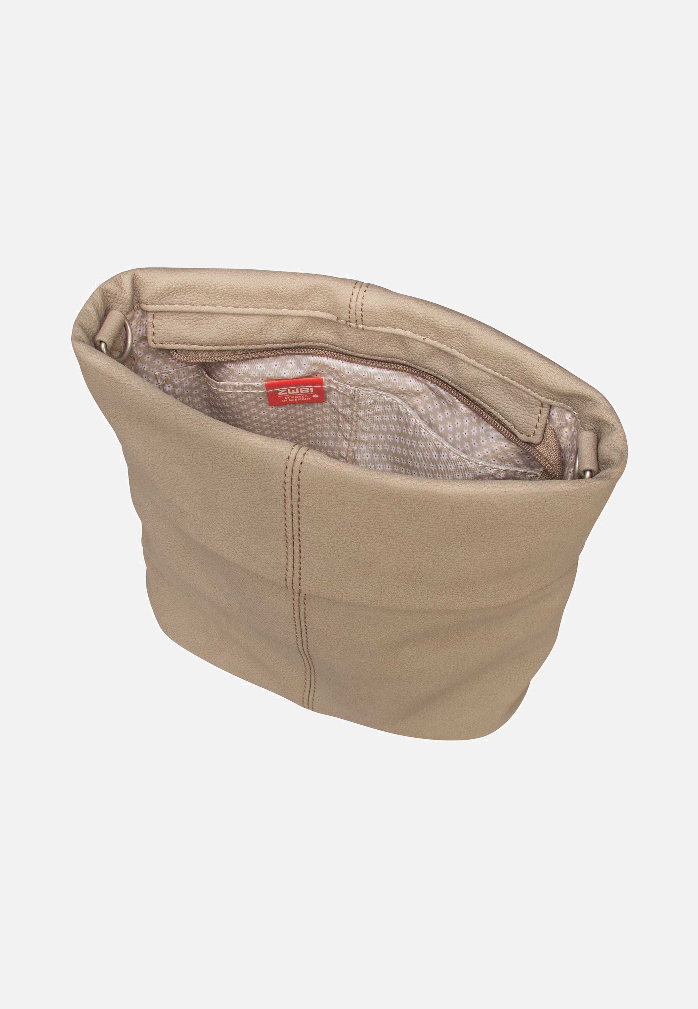 zwei Mademoiselle M8 Nubuk/Cappucino Beuteltasche
