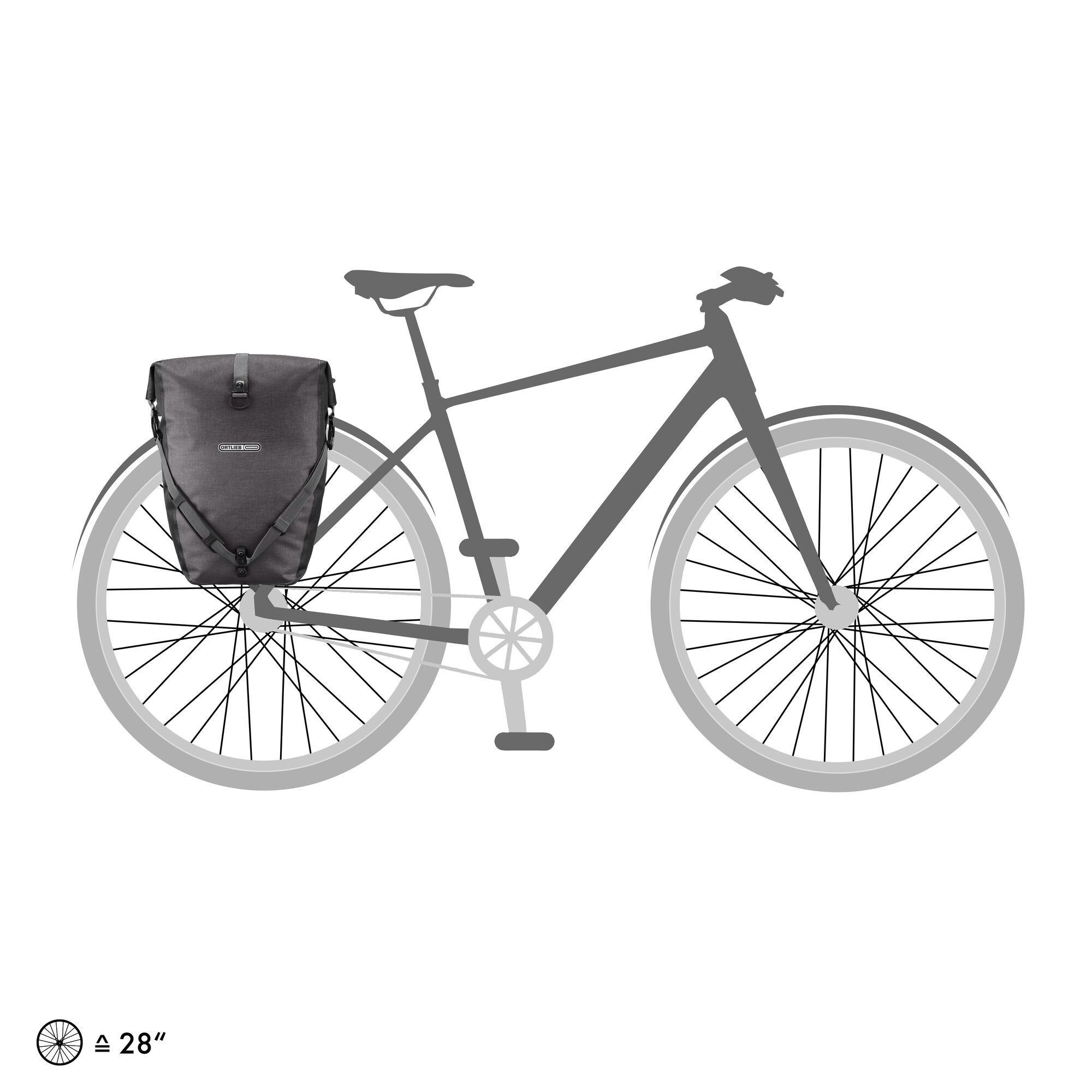 ORTLIEB  Back-Roller Plus CR - Fahrradtasche - Grau (Granit-Schwarz)