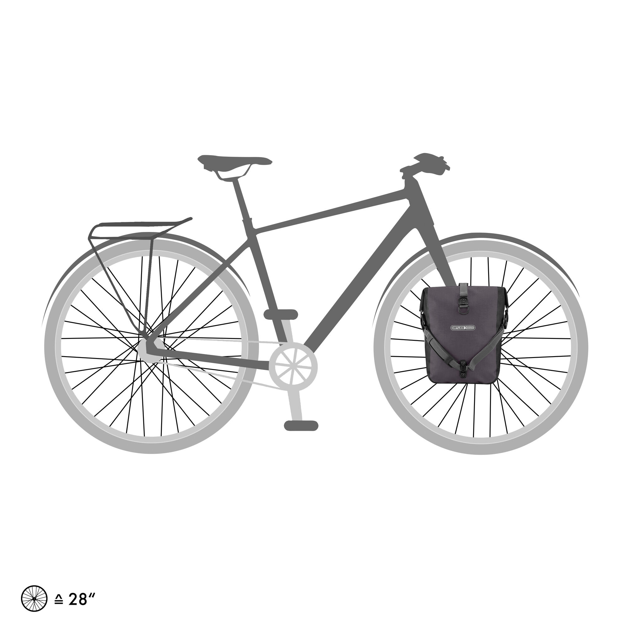 ORTLIEB  Sport-Roller Plus - Fahrradtasche - Grau (Granit-Schwarz)